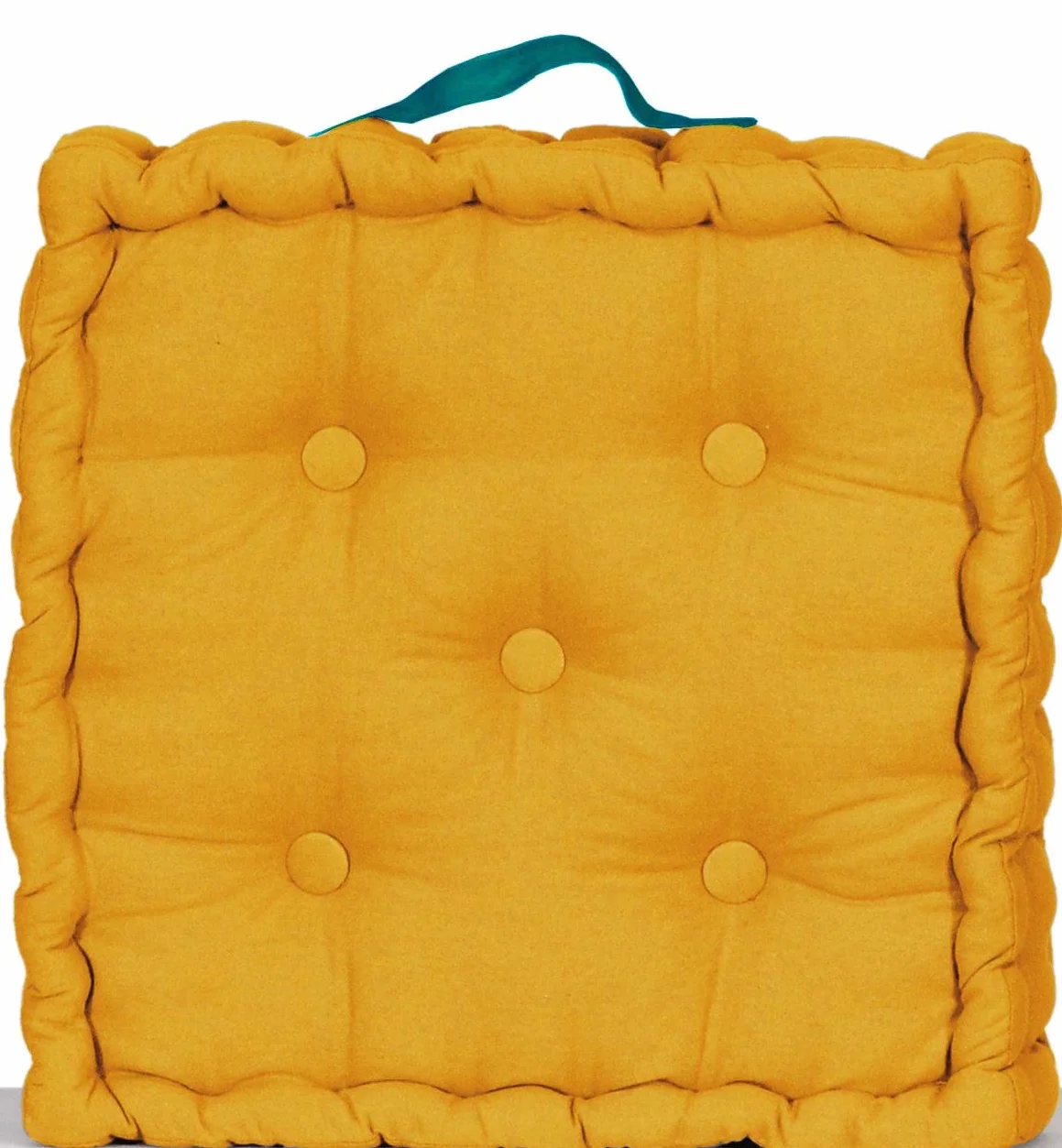 Atout Ciel Cojín de Suelo 40x40 cm Amarillo Mostaza Cuadrado