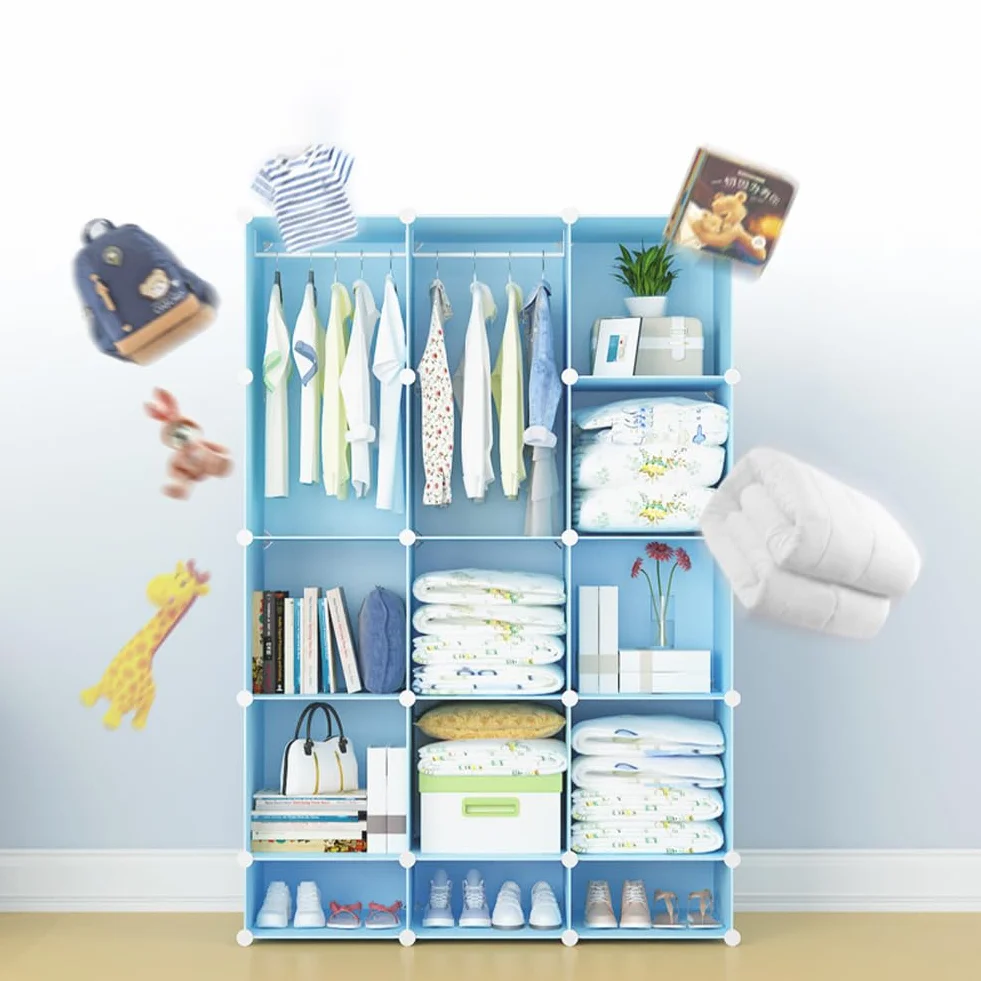 Armario modular infantil blanco 11 x 47 x 147 cm organizador ropa estantería almacenamiento