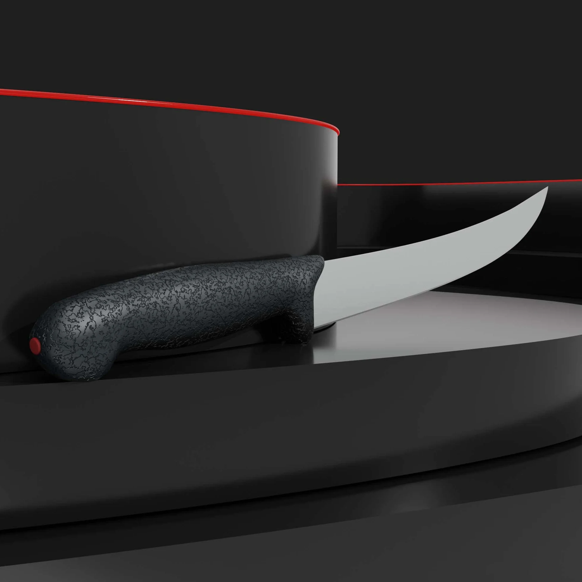 GIESSER Since 1776 - Made in Germany - Cuchillo de Corte con Mango Antideslizante PrimeLine, Negro, Cuchillo de pelar Afilado, Apto para el lavavajillas, Acero Inoxidable
