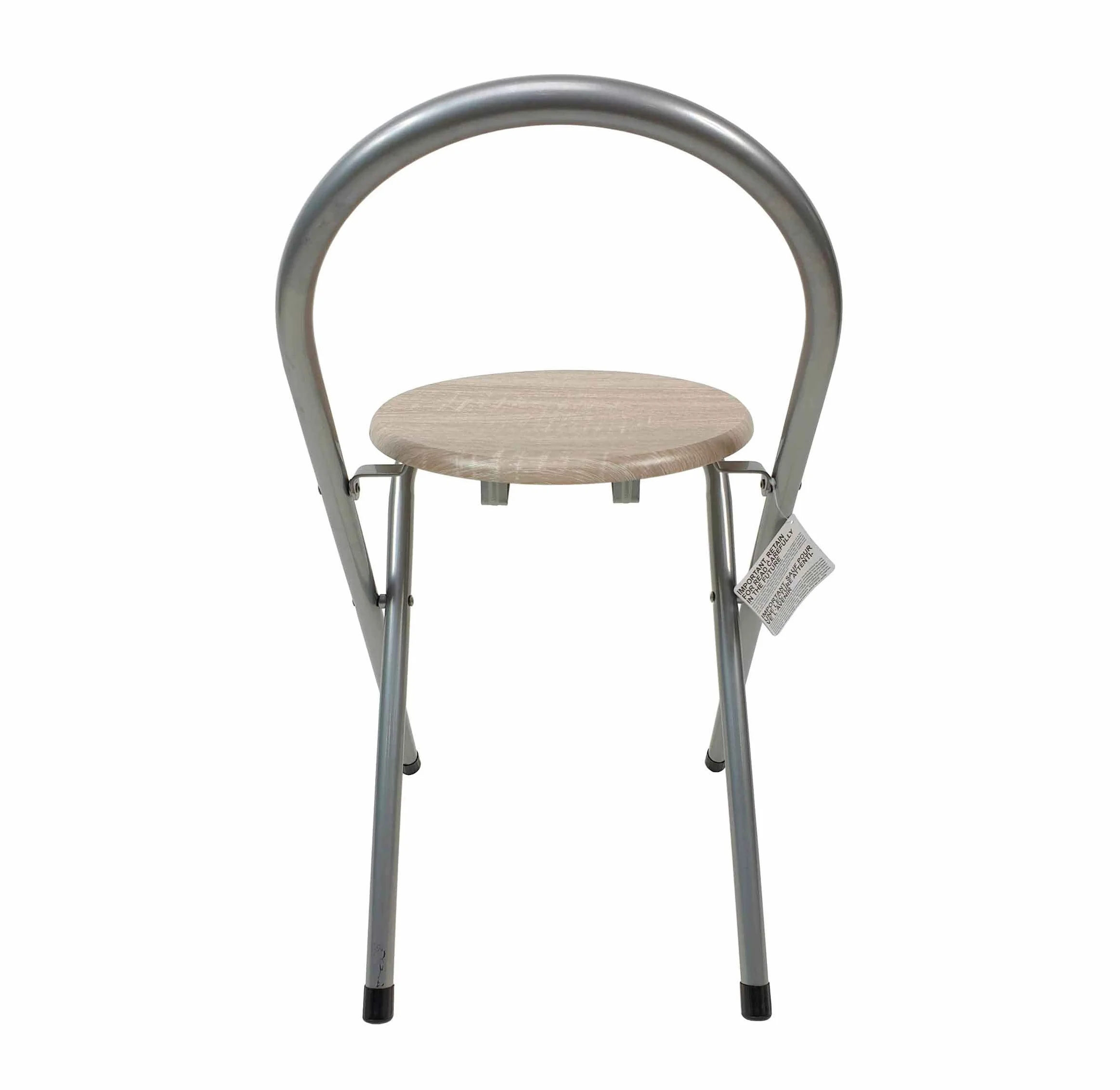 THE SECRET HOME - Pack de 2 Sillas Plegables - Sillas Plegable de Metal y Madera - Decoración para el Hogar - Ideales para Cocina (Alto. 67 cm x Largo. 38 cm - Plateado)