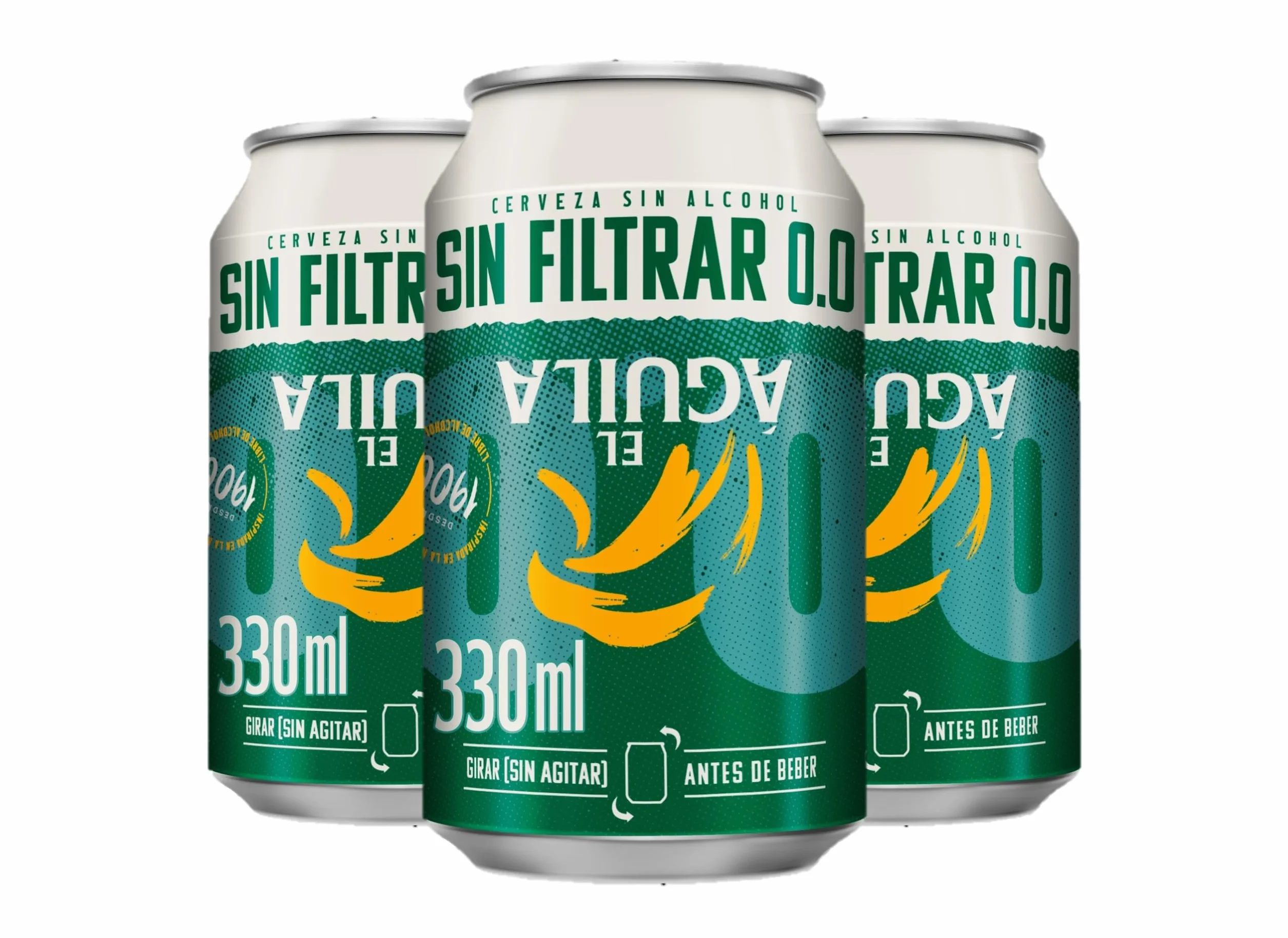 El Aguila Sin Filtrar 00 Cerveza Lager Especial Sin Alcohol Pack Lata, 24 x 33cl