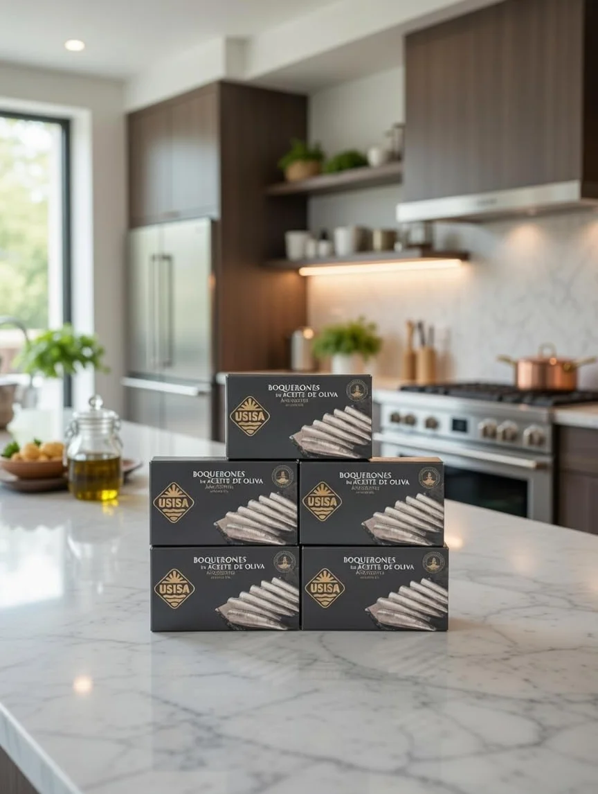 USISA Boquerones en Aceite de Oliva 5 Latas 120 g Conserva de Pescado