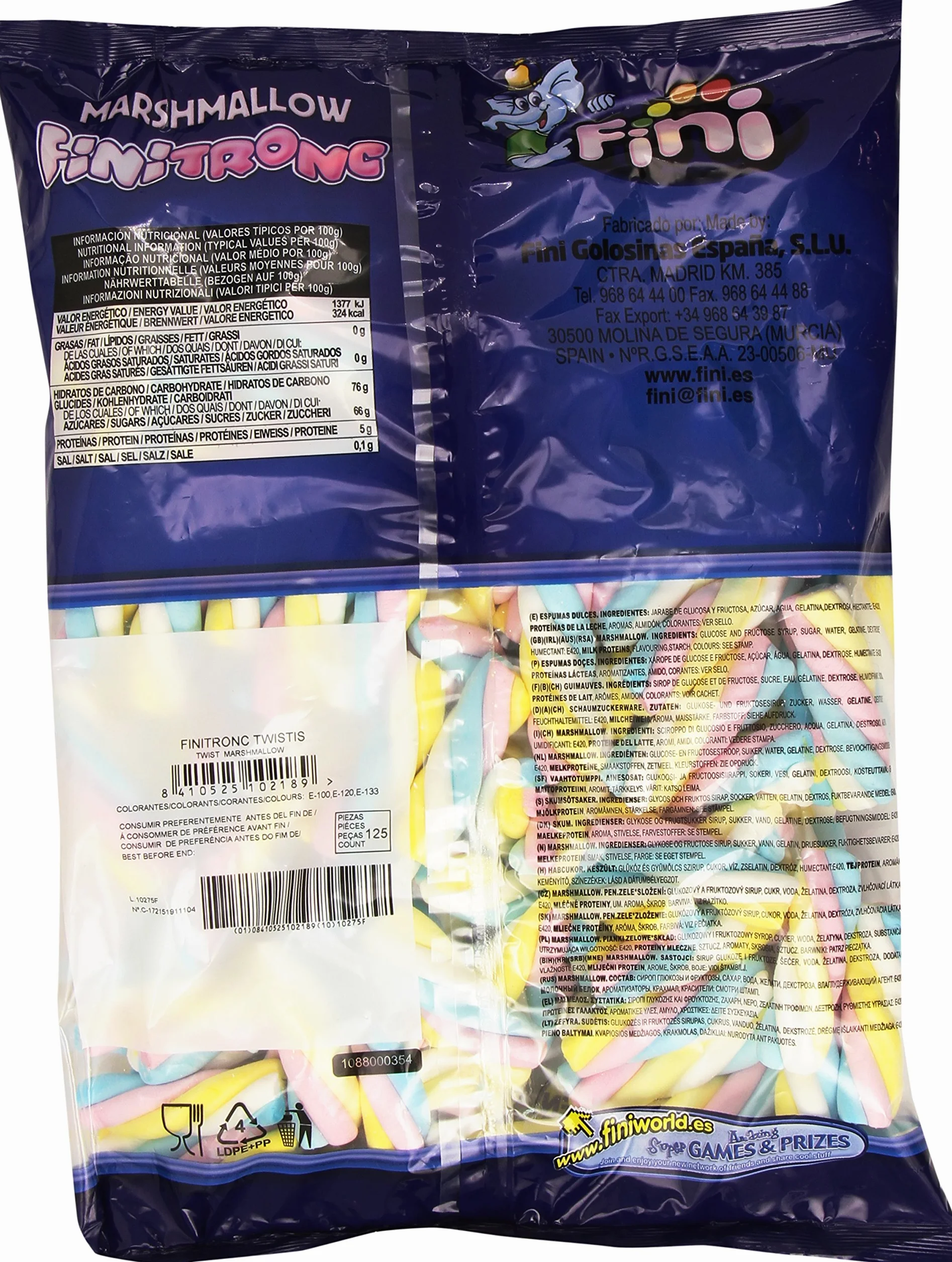 Fini Marshmallow Twistis 125 Unidades