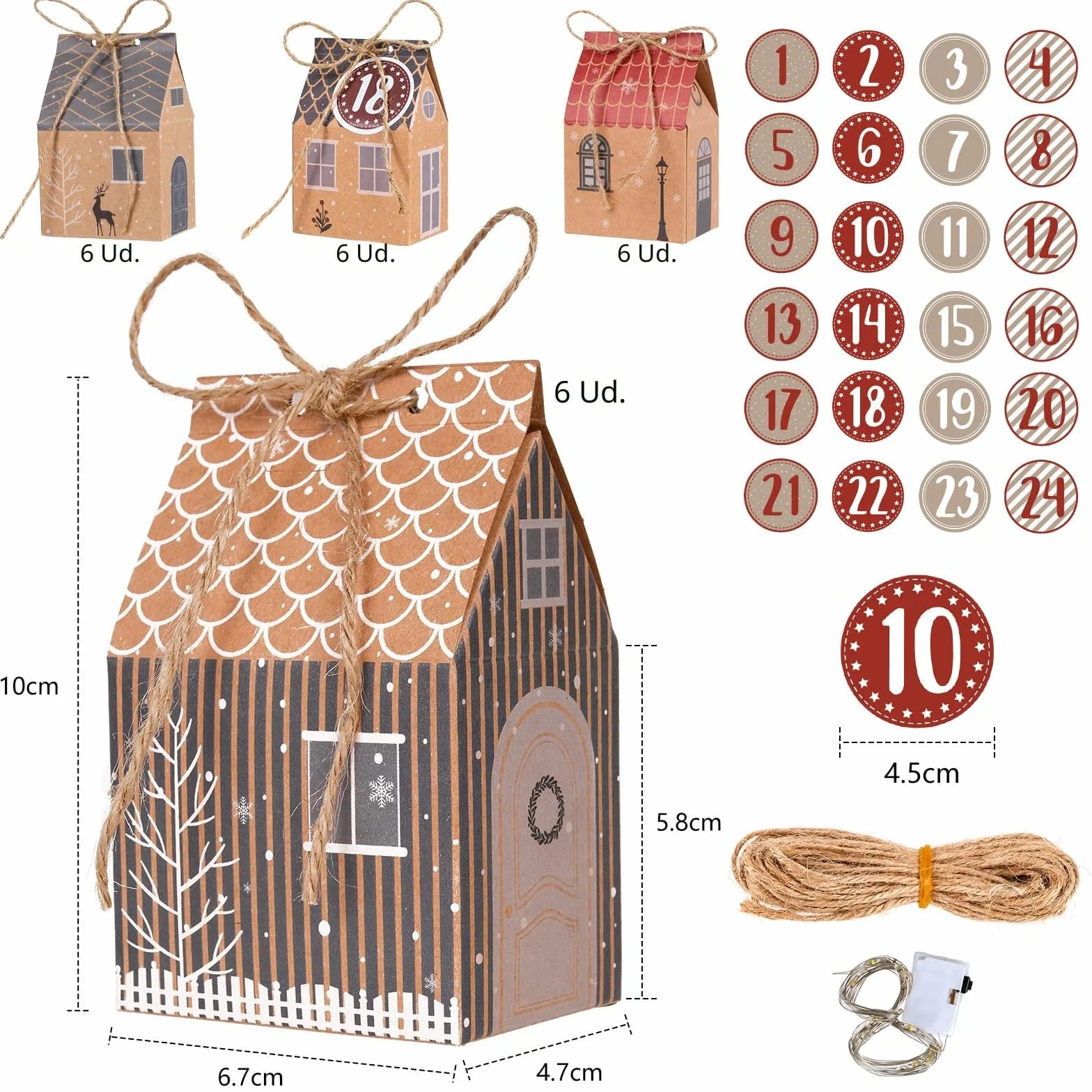 I LOVE MOM Calendario de Adviento para rellenar 24 cajas regalo navideñas DIY
