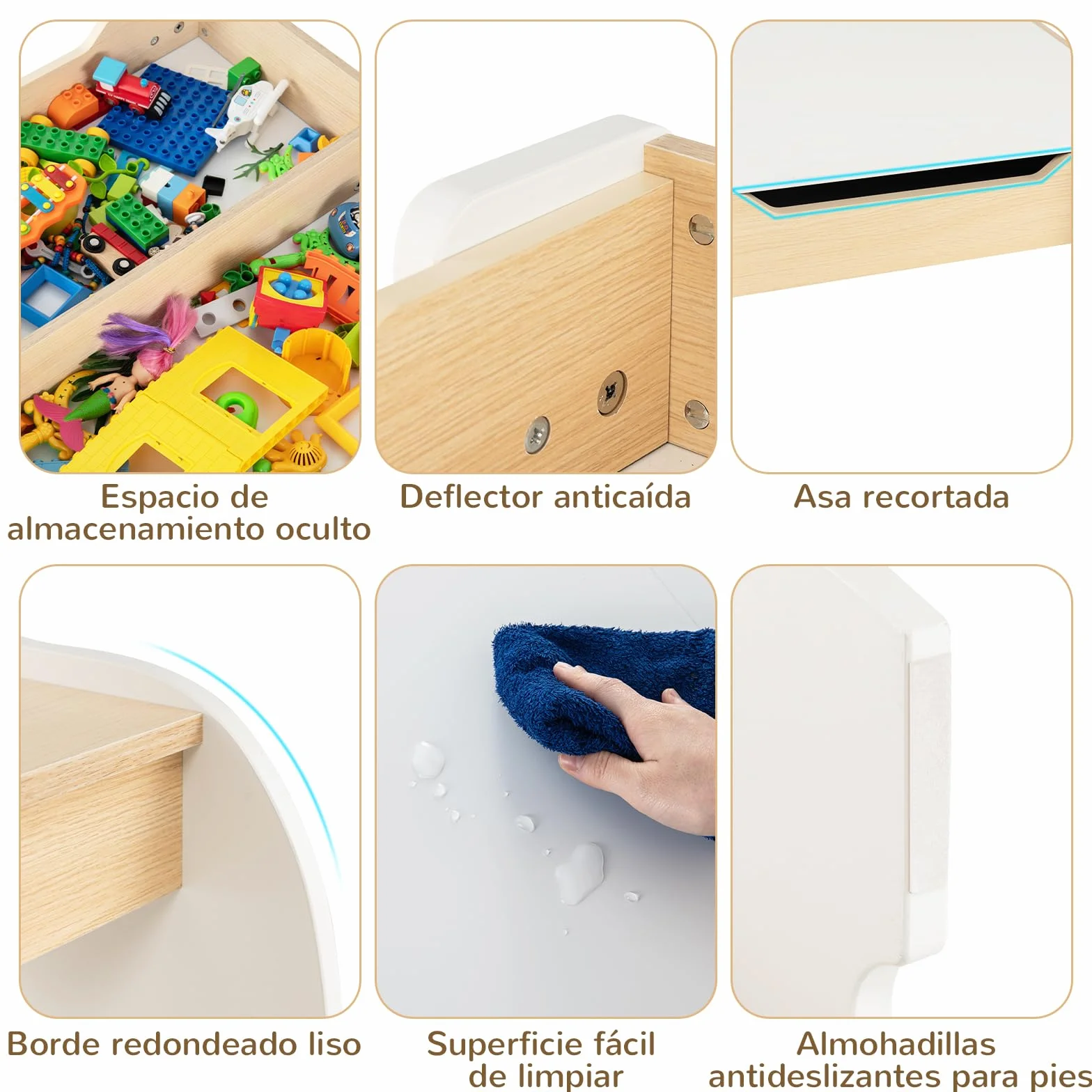 RELAX4LIFE 4 en 1 Juego de Mesa y 2 Sillas Infantil con Pizarra, Pizarra Blanca y Espacio Almacenamiento, Mesa Reversible con Tablero Extraíble para Dibujar, Pupitres para Niños 3-6 Años (Blanco)