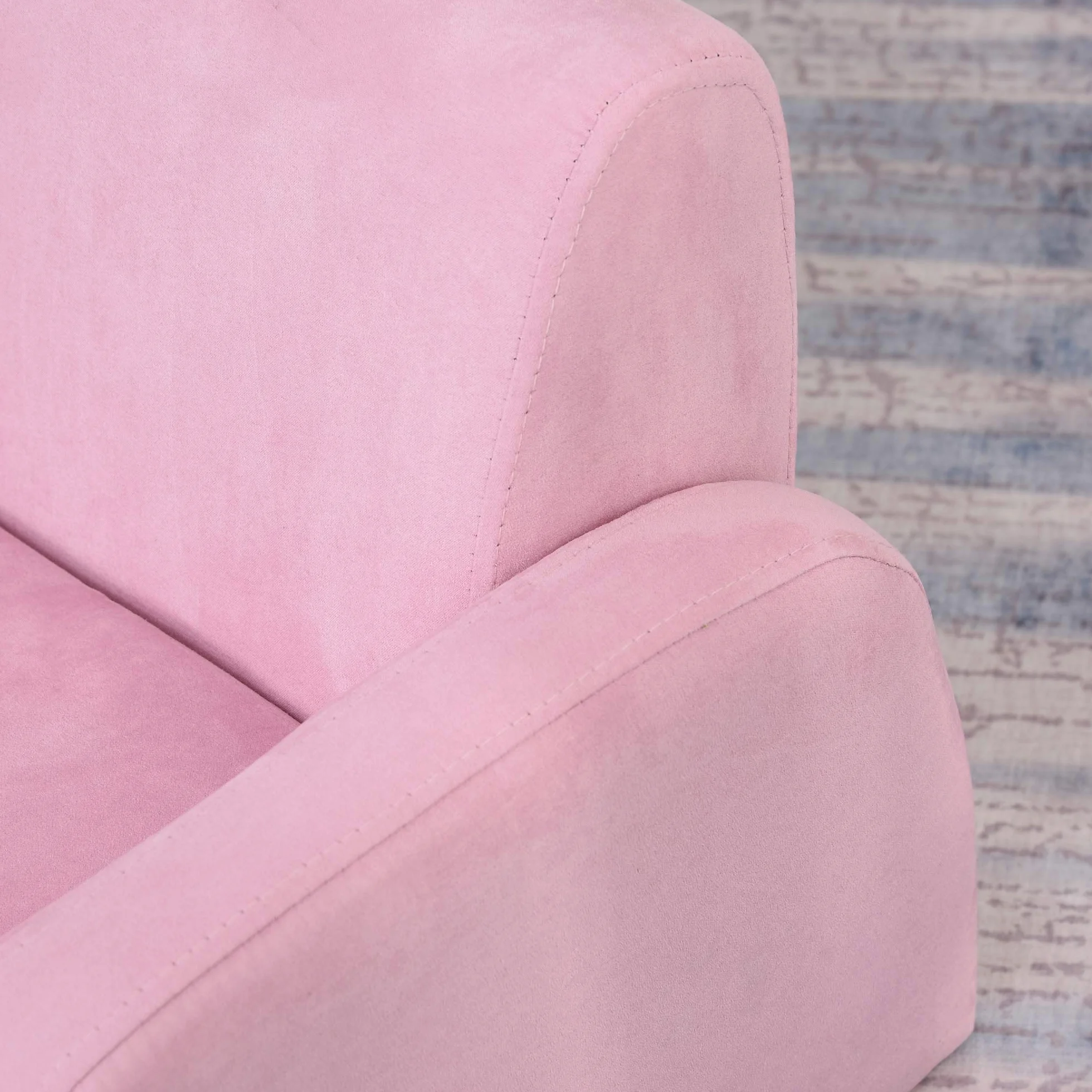 HOMCOM Sillón para Niños de 3 Años Sofá Transformable Diseño 2 en 1 Cama Infantil Plegable de 2 Posiciones con Reposabrazos Asiento Ancho Acolchado 47x45x38 cm Rosa
