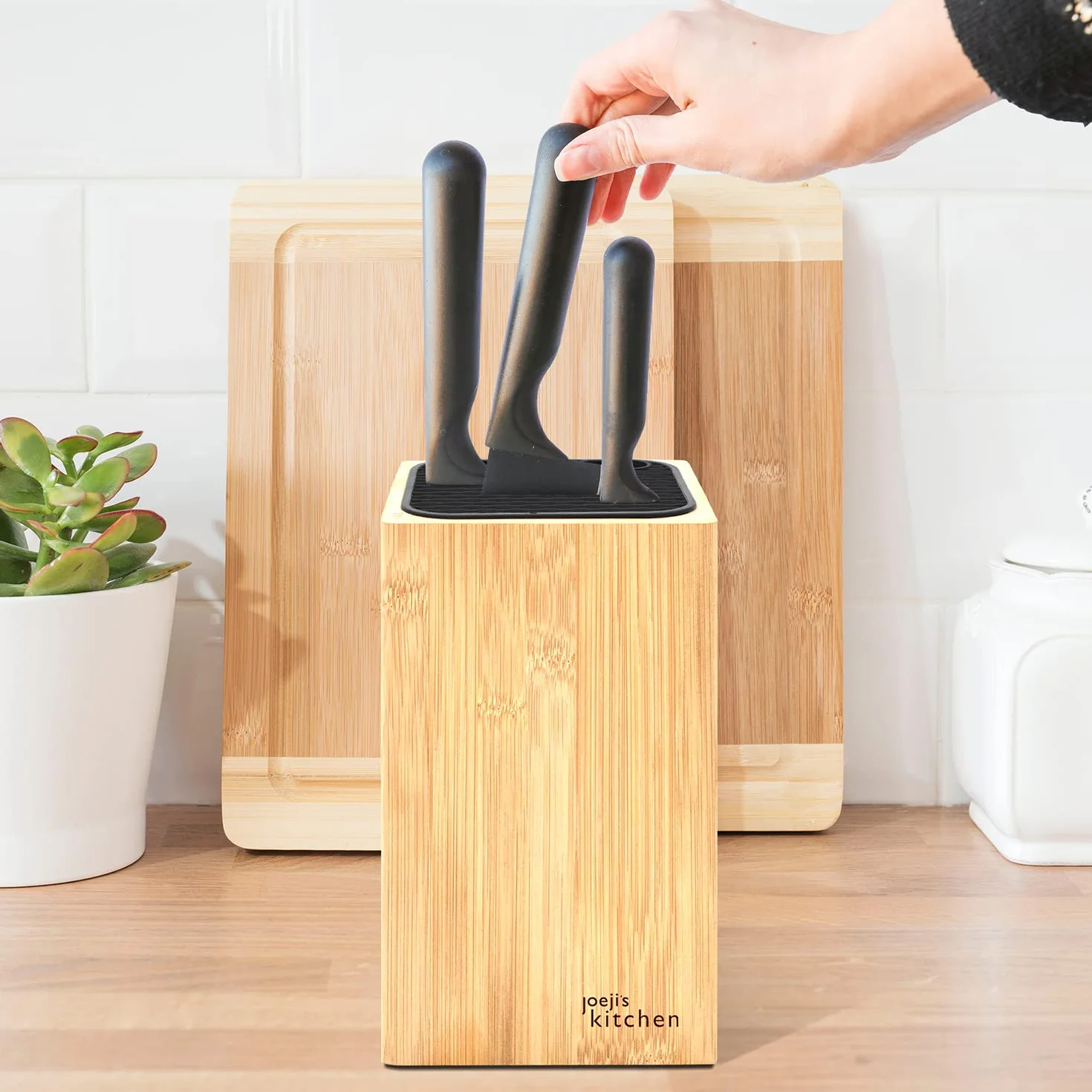 Porta cuchillos cocina Universal Bambú Soporte para Cuchillos