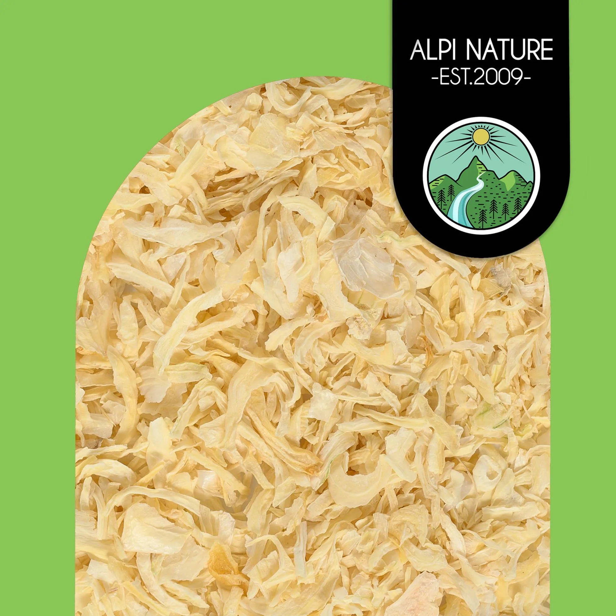 Alpi Nature Cebolla en Hojuelas 500g, Trozos de Cebolla Secas y Picadas 5-30 mm