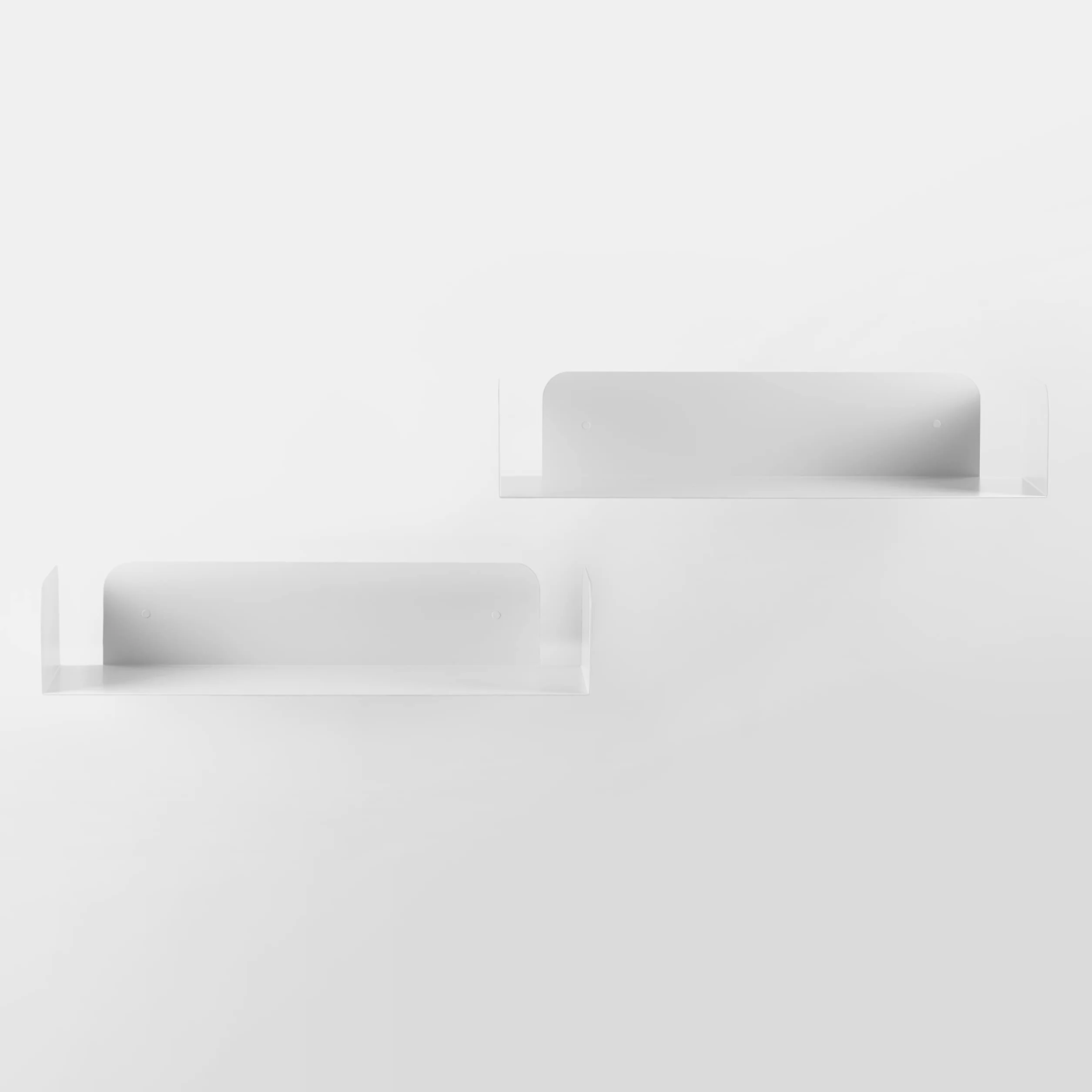 D-Segno Office Design Moderna Estantería Pared de Metal 200 × 600/400 × 120 mm 2 Unidades Blanco