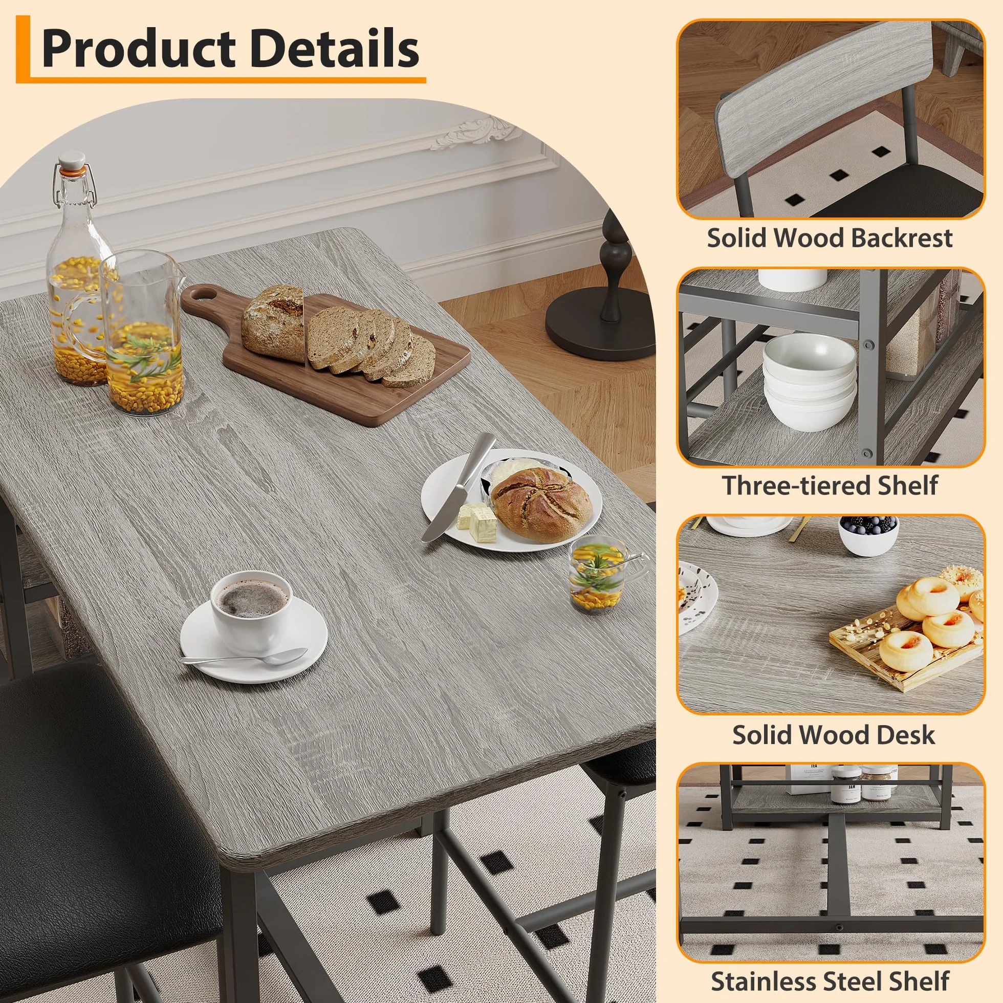 1 Caja de Muebles de Salón, Mesa de Bar con Taburetes de Diseño Elegante y Duradero, Espacios Modernos y Acogedores, Ideal para Uso en Hogar y Negocios