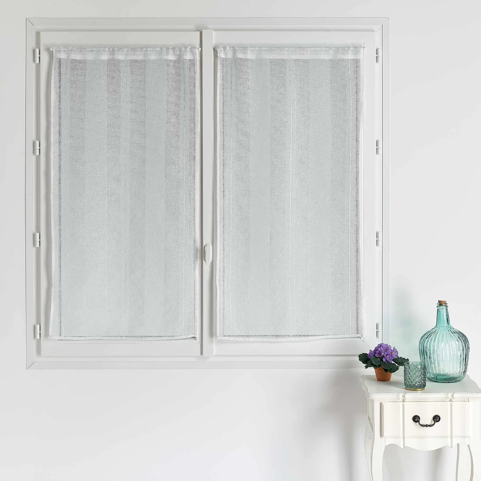 Cortina Rayas Blanca 45 x 120 cm