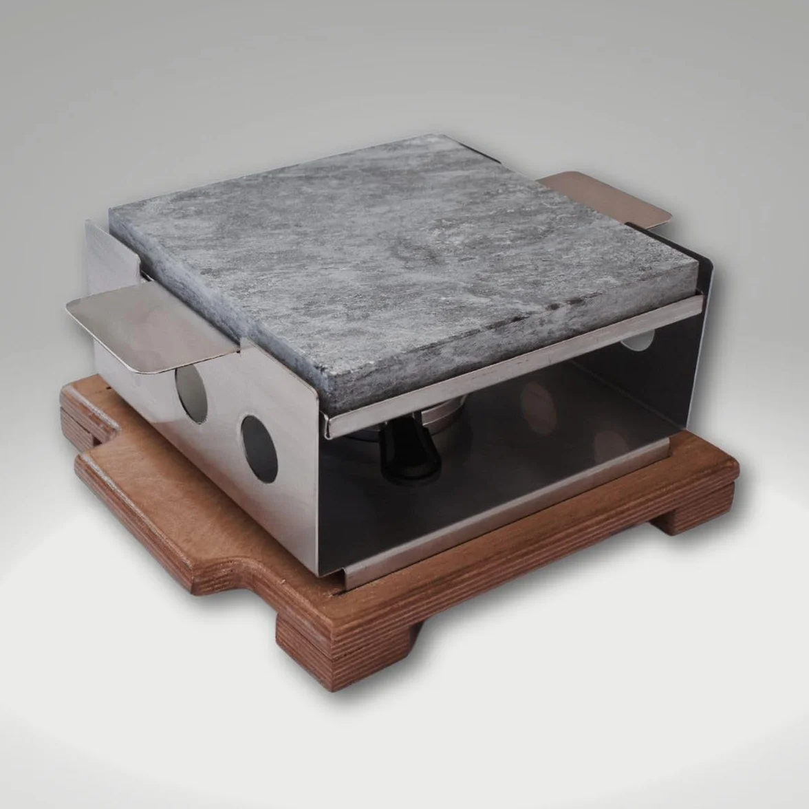 Piedrasar Piedra para Asar carne de 20x20 cm- Piedra Volcánica para Carne- Plancha para Carne- Modelo R Roble 20x20