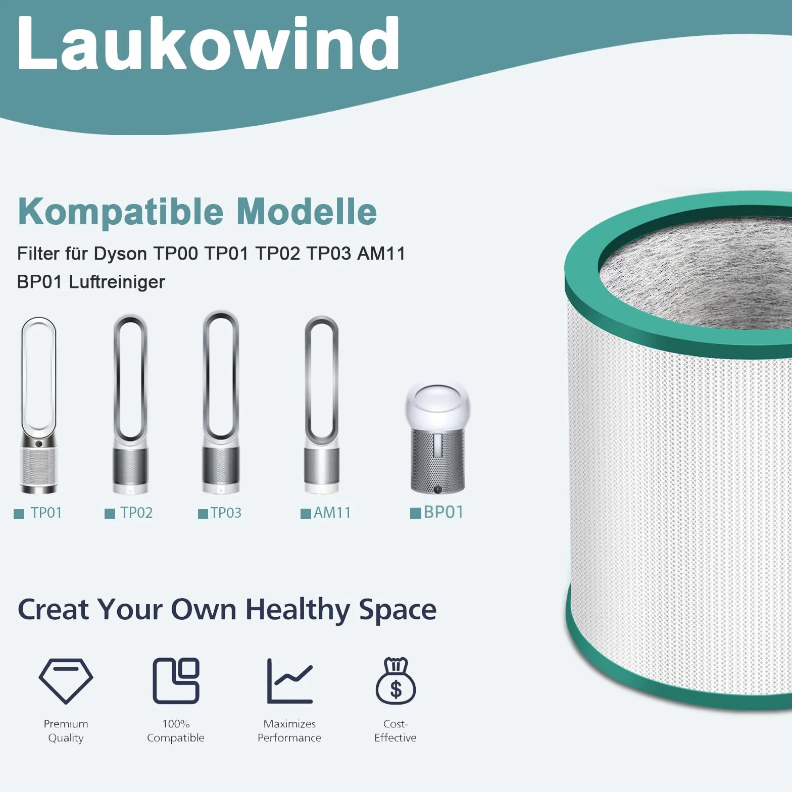 Filtro HEPA para Dyson TP00 TP01 TP02 TP03 AM11 BP01 Pure Cool Link Purificador de aire