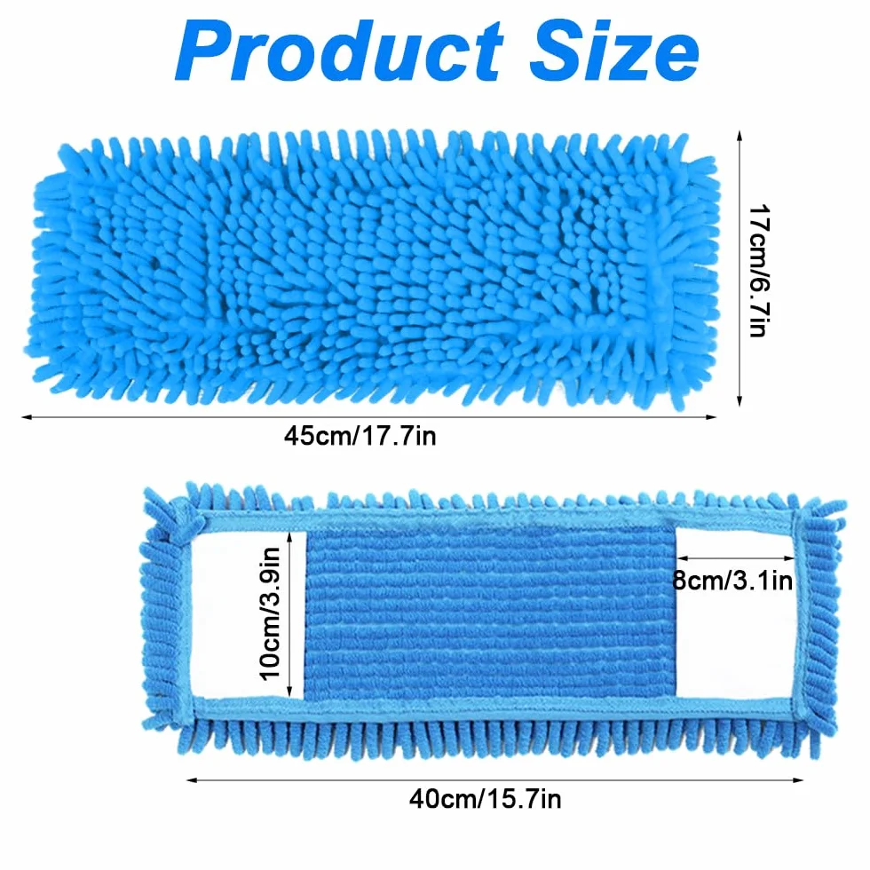5 Piezas Recambio para Mopa de Microfibra, Multicolor Recambios de Mopa Lavable, Chenilla de Microfibra reemplazo Mop, para el Hogar, Oficina, Madera Dura, Mármol, Baldosas, Laminado, Suelos