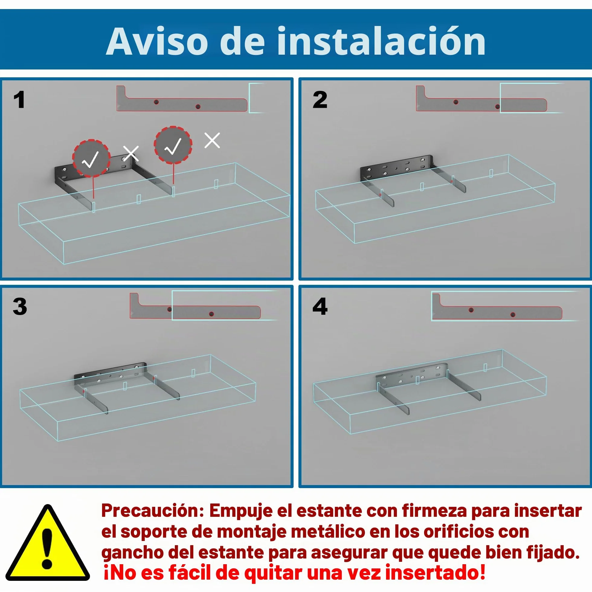 BONTEC Estantes de Pared, Paquete de 2 Balda de Pared de Baño Resistentes de 16 Pulgadas, Fácil de Instalar, Diseño Minimalista, Soporta 10kg Cada Uno, Blanco