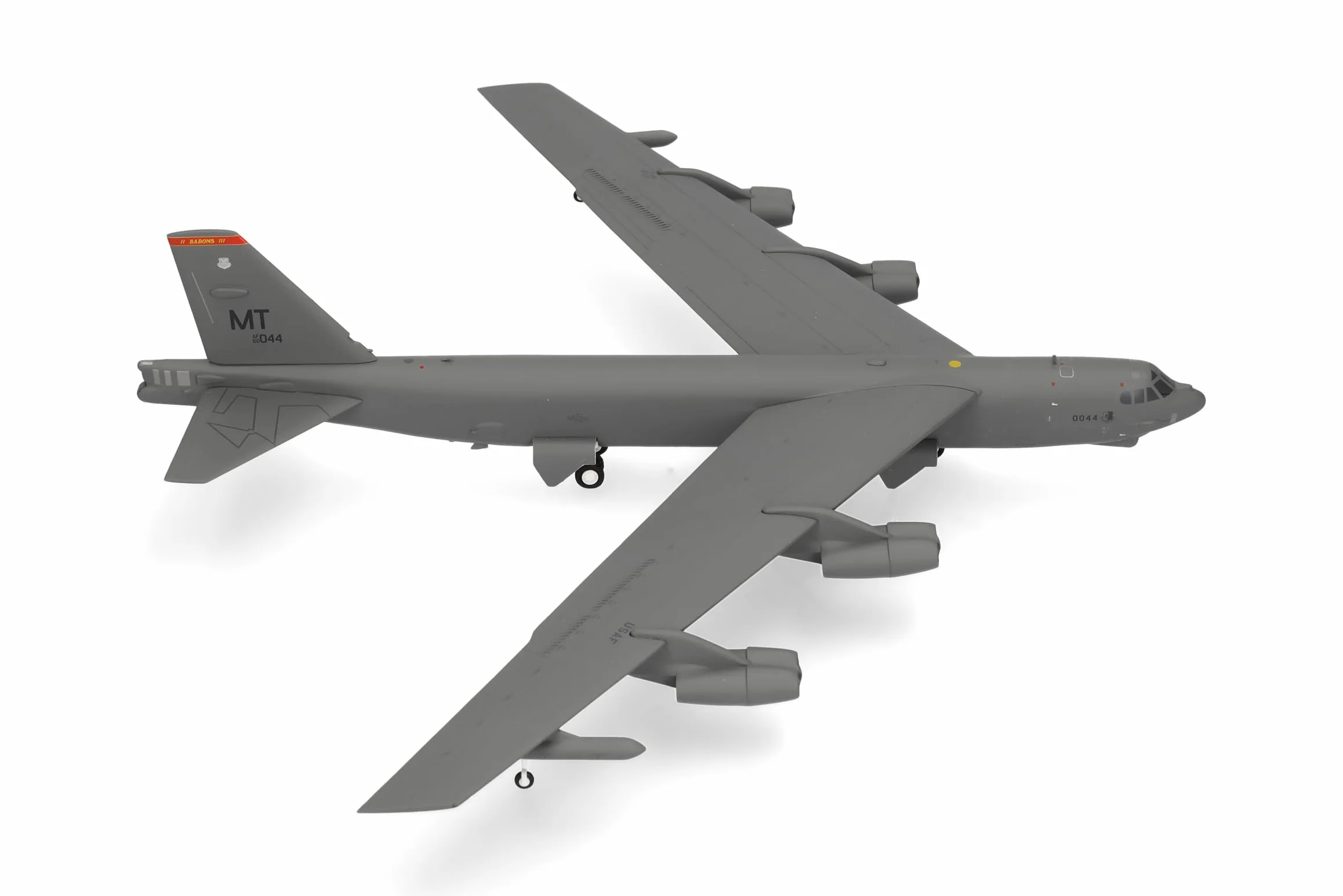 Herpa Miniatura del avión USAF Boeing B-52H Stratofortress 23rd BS Barons, Escala 1/200, Military,Modelo prefabricado, maqueta de colleción, modelismo, Avion sin Soporte, Figura Metal