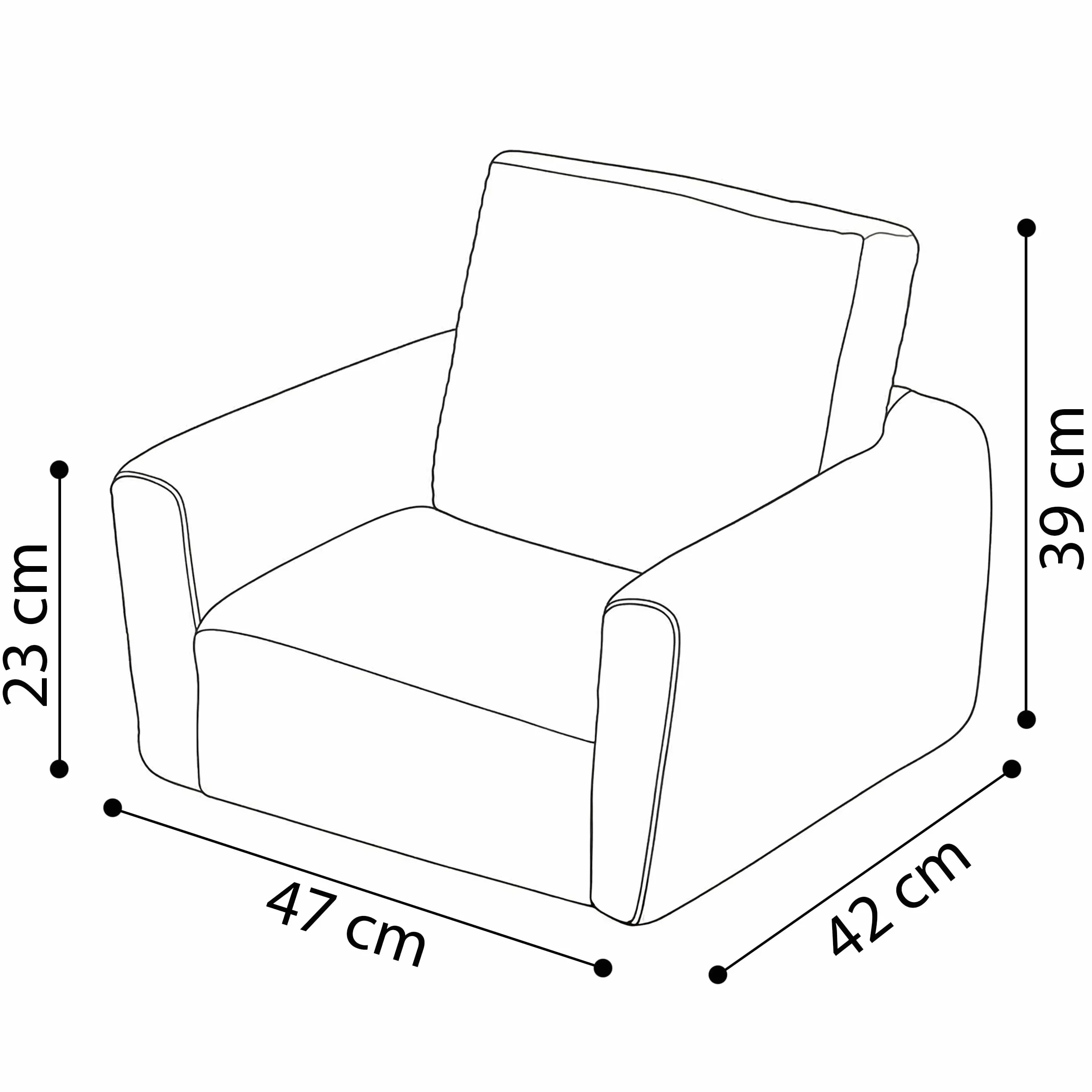 MISIOO Sillón infantil CUBIE de pana, sillón plegable para niños y bebé, suave sillón para habitación infantil, plegable para tumbarse, pequeño sillón para bebés