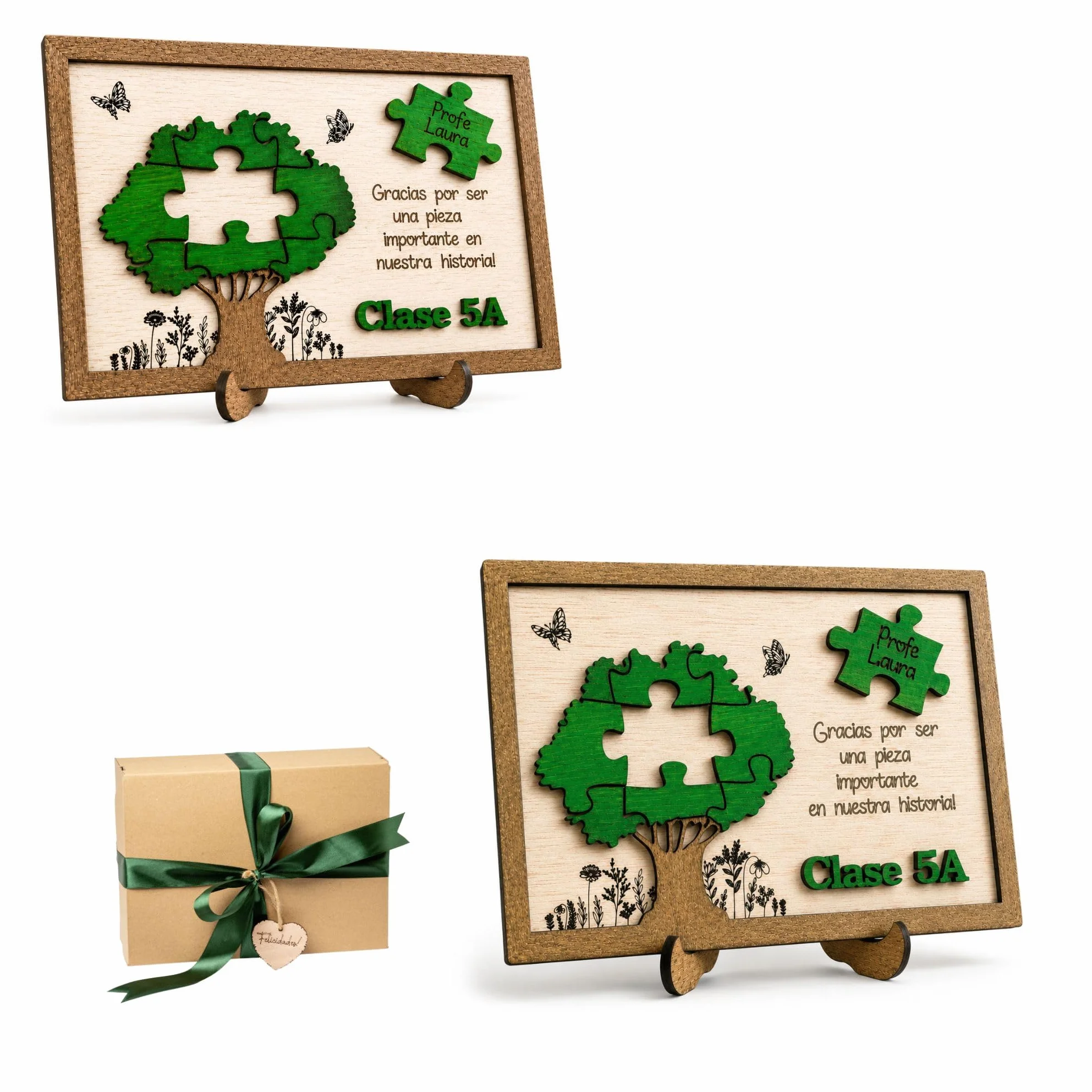Regalo Profesora Personalizado Árbol Marco Gracias Profe con Nombres | Profesor Fin de Curso|Regalo Profe Original de Madera|Profesores Infantil Primaria Guardería|Olesea