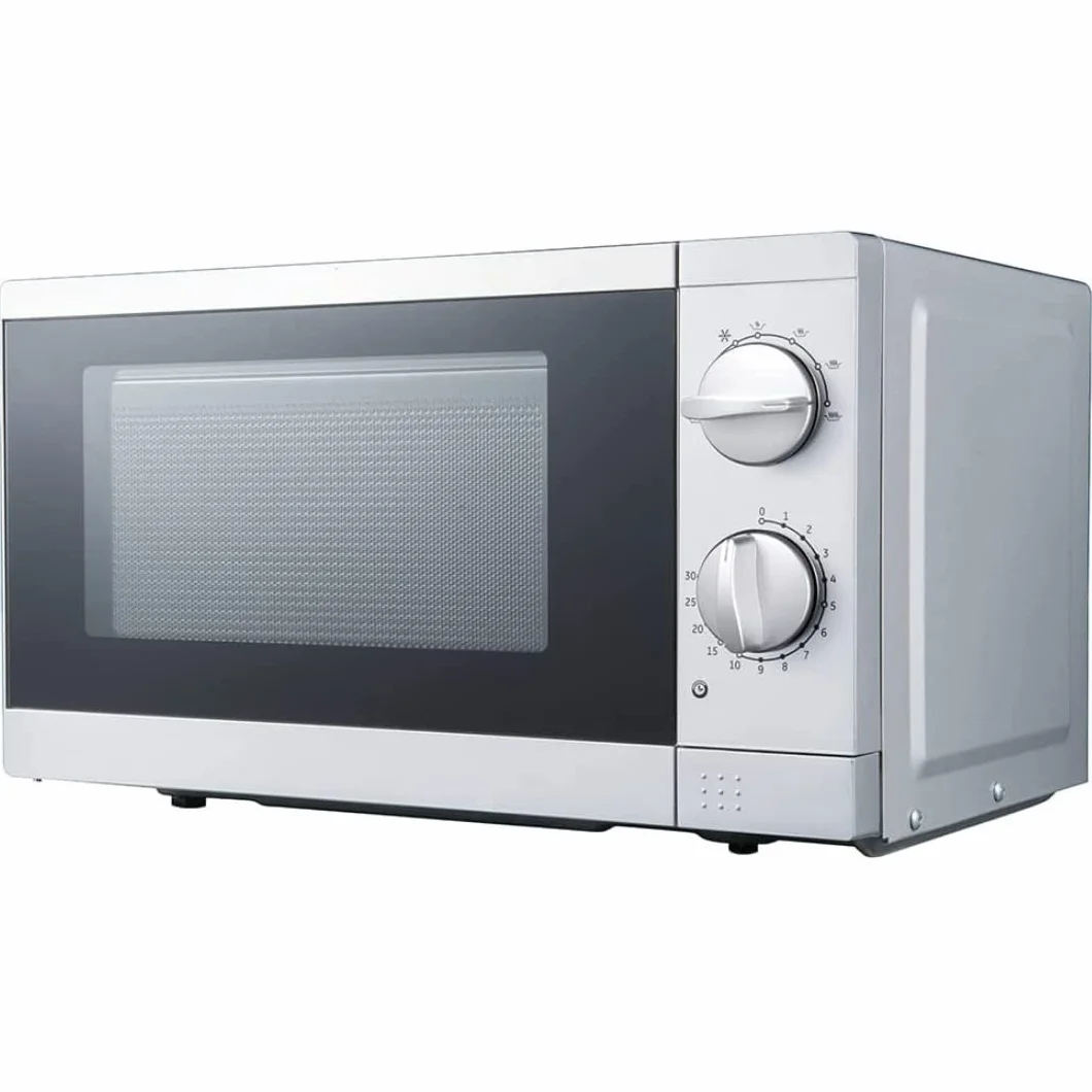 PKM MW700-17UB2 Stand Mikrowelle, 700 W, unterbaufähig, 17L Volumen, Drehteller, Auftaufunktion, silber