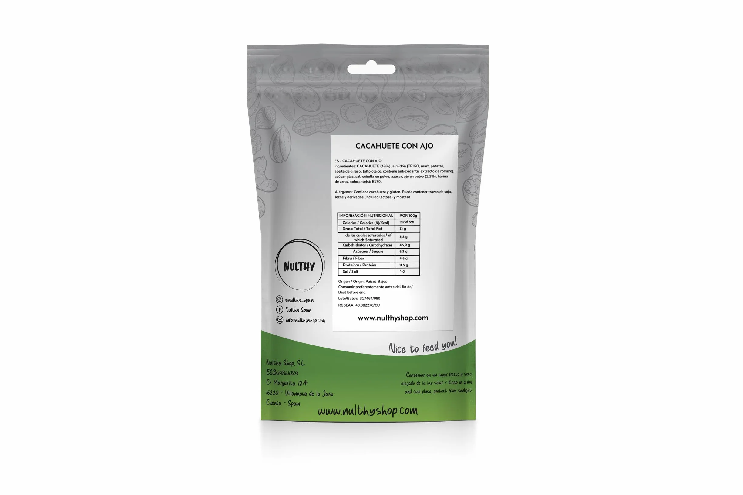 Cacahuetes con Ajo 1kg Snack Gourmet Premium Frutos Secos Tostados Aperitivo Crujiente