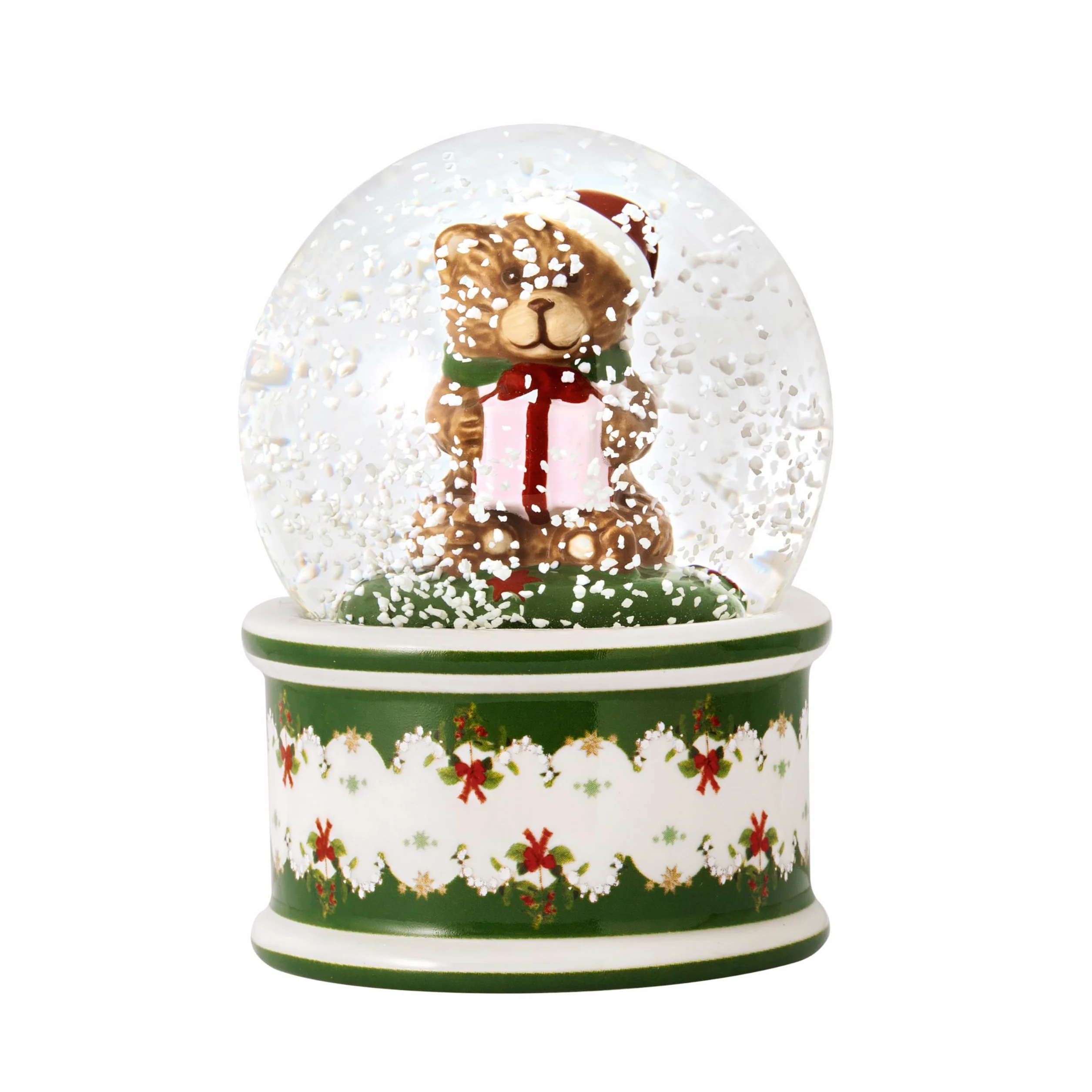 Villeroy & Boch Bola de Nieve Pequeña Oso Multicolor Decoración Navidad Mesa Porcelana Vidrio