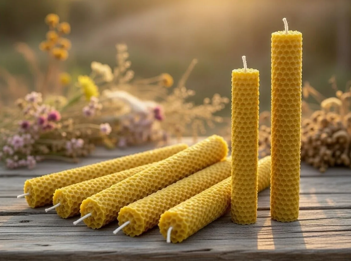 Kit fabricar velas cera abeja natural España 10 láminas 21x11,5 cm + mecha encerada