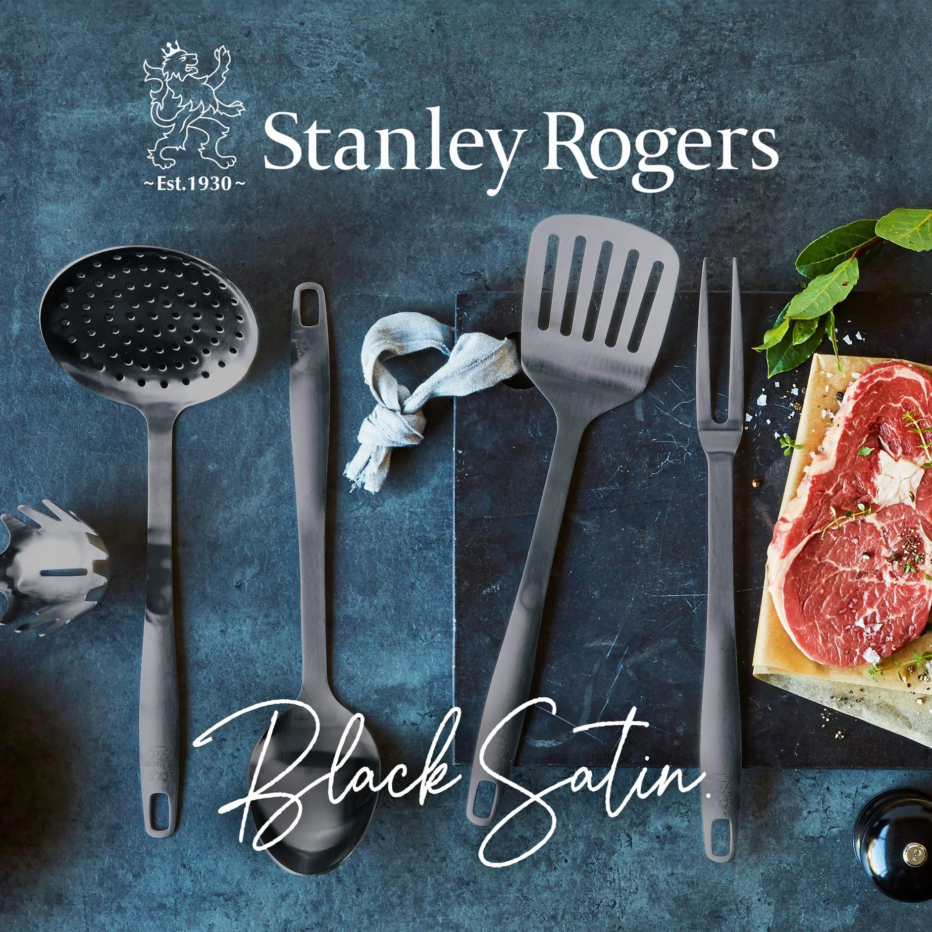 Stanley Rogers Espumadera de acero inoxidable con acabado satinado apta para lavavajillas