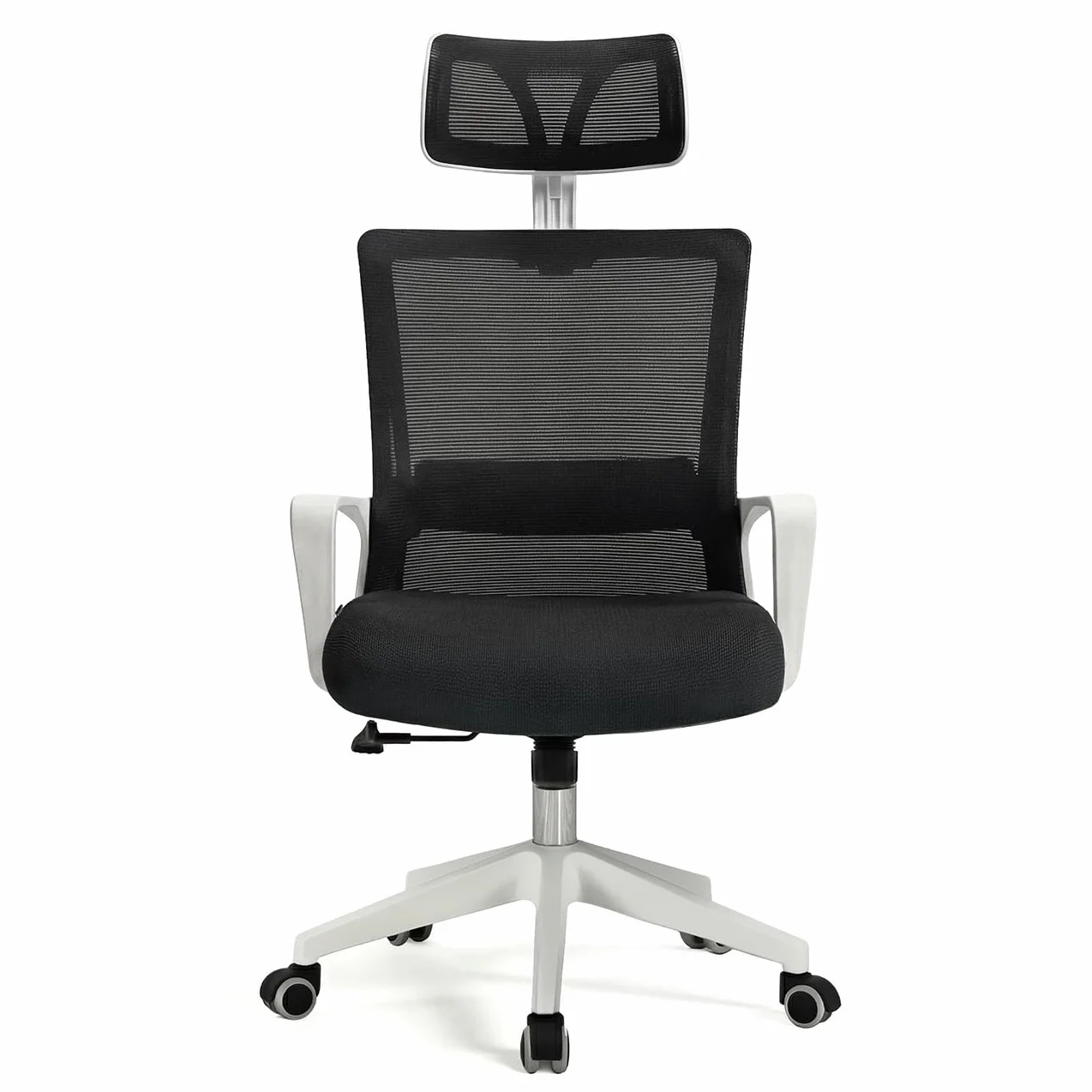 Duehome Silla de Oficina Ergonómica Dafne Negro Blanco 55x51x111-121 cm