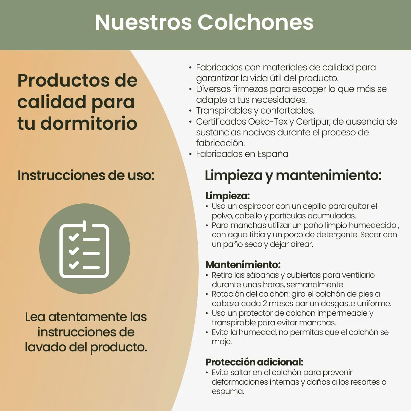 Colchón Viscoelástico Zenith Relax 135x190 cm Altura 30 cm Firmeza Alta Antiácaros Antibacteriano Hipoalergénico