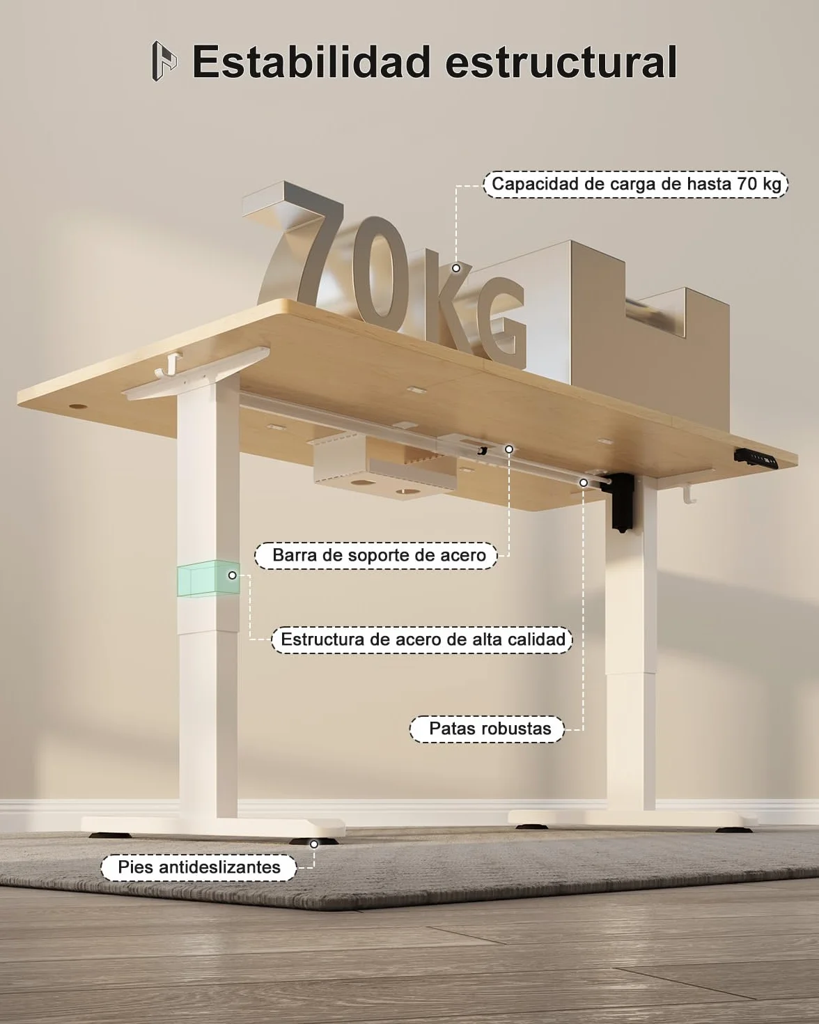 Homall Escritorio de Altura Regulable de 160 x 80 cm con Puerto de Carga USB-A, Escritorio eléctrico con Bandeja de gestión de Cables, Escritorio de pie con 3 Funciones de Memoria, Escritorio para