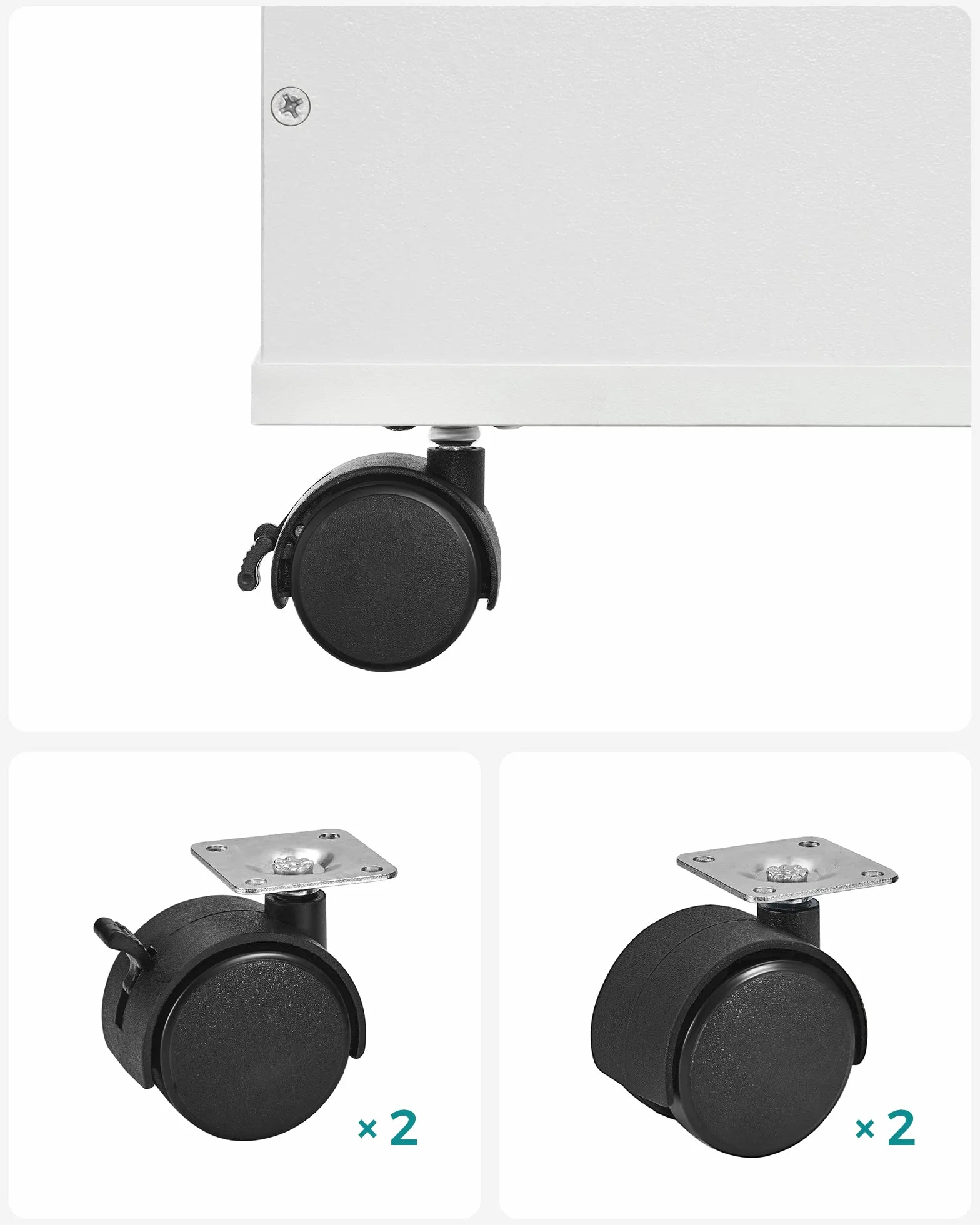 SONGMICS Estantería de Juguetes con 3 Compartimentos, Librería Infantil, Caja Móvil con Ruedas, Blanco GKR41WT