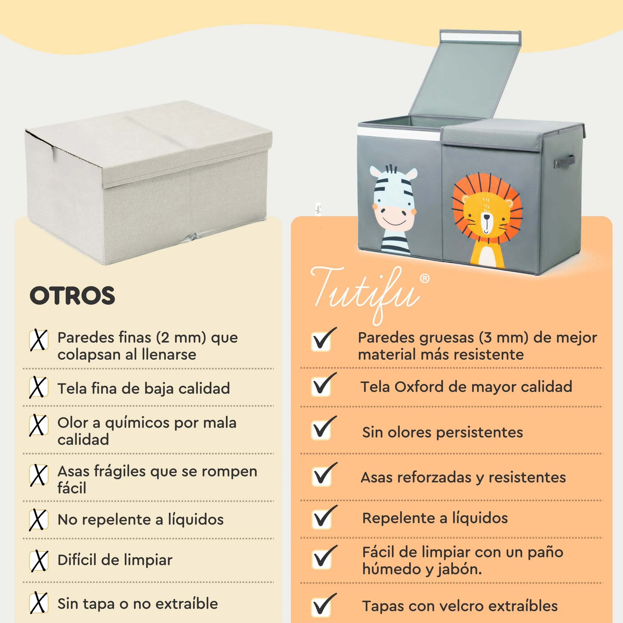 Caja de Almacenaje de Juguetes Plegable 78L Tela Oxford Gris