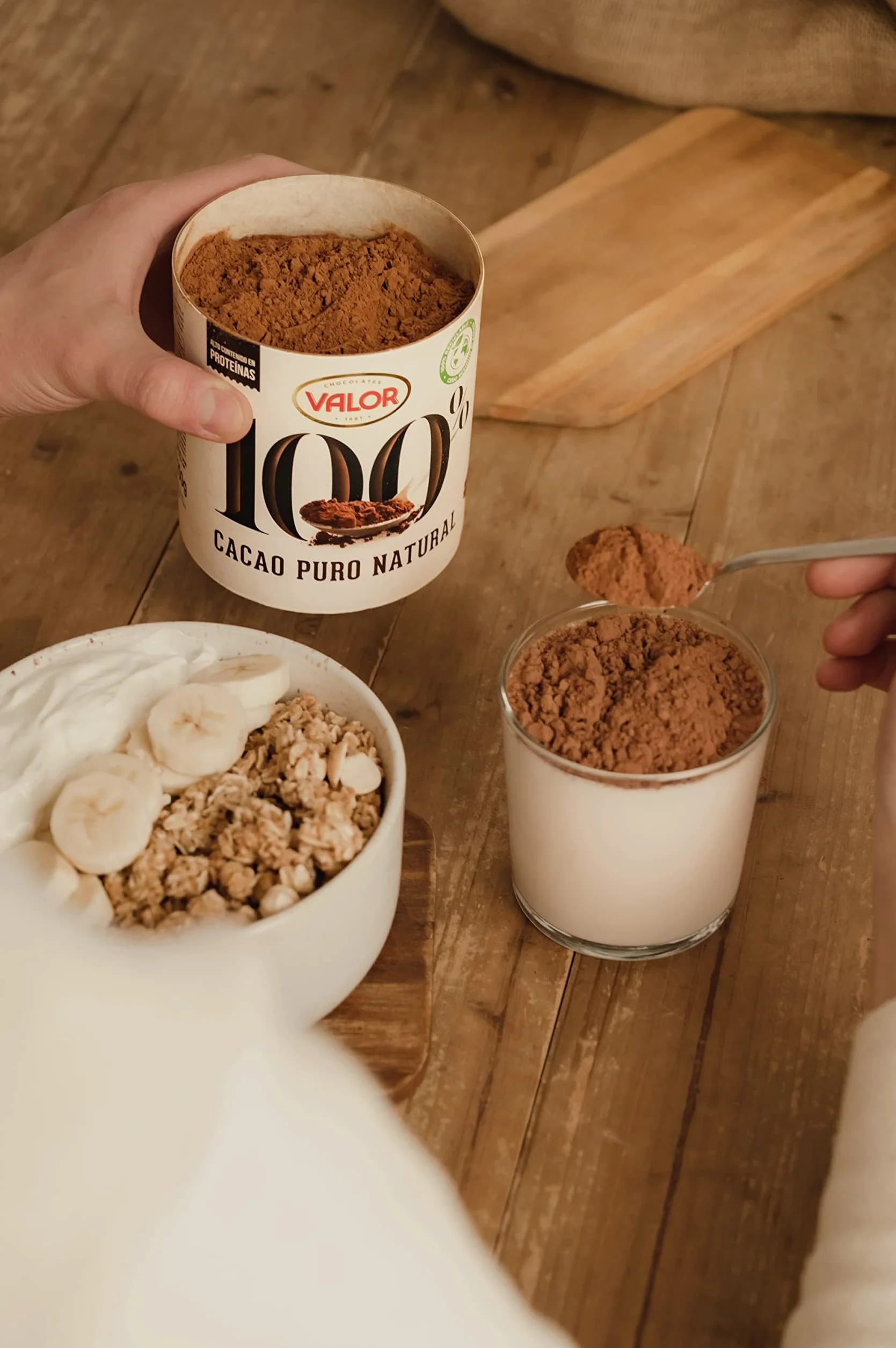 Valor Cacao puro natural 100% soluble en polvo sin azúcares añadidos sin gluten 250 Gramos