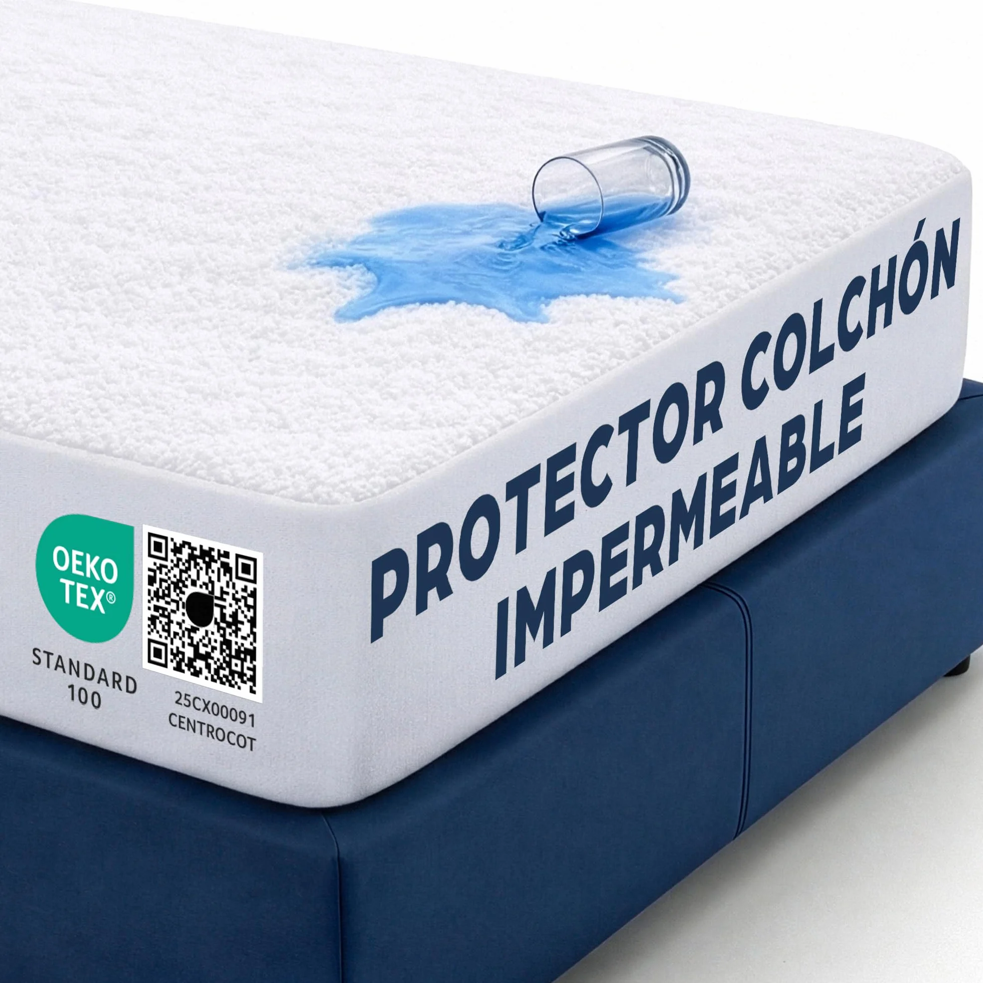 Protector Colchón Impermeable 60x120 cm Algodón Hipoalergénico Antiácaros Antibacteriano