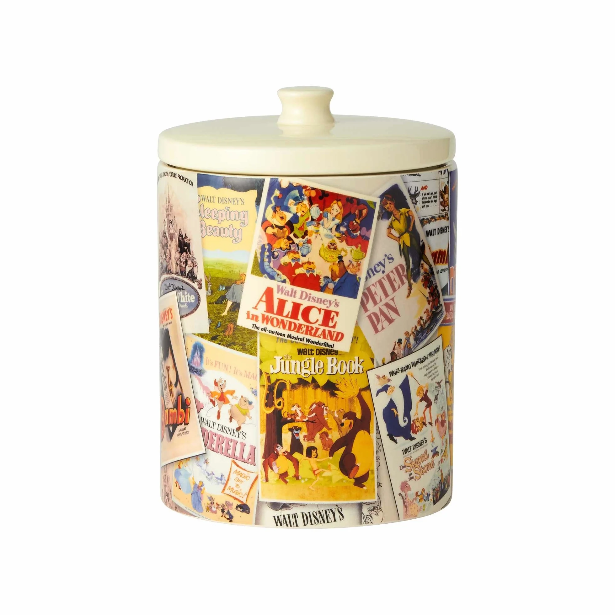 Enesco Ceramics Classic Disney - Tarro de galletas con diseño de película de Disney, 9.25 pulgadas, multicolor