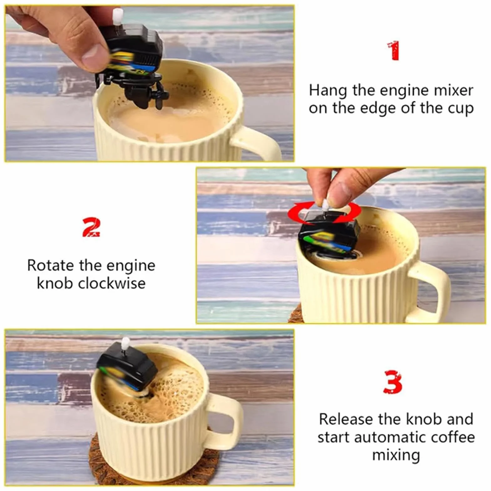 Outboard Motor Coffee Stirrer Electric Boat Shape Creative Stirring Sticks Beverage Mixing Equipment