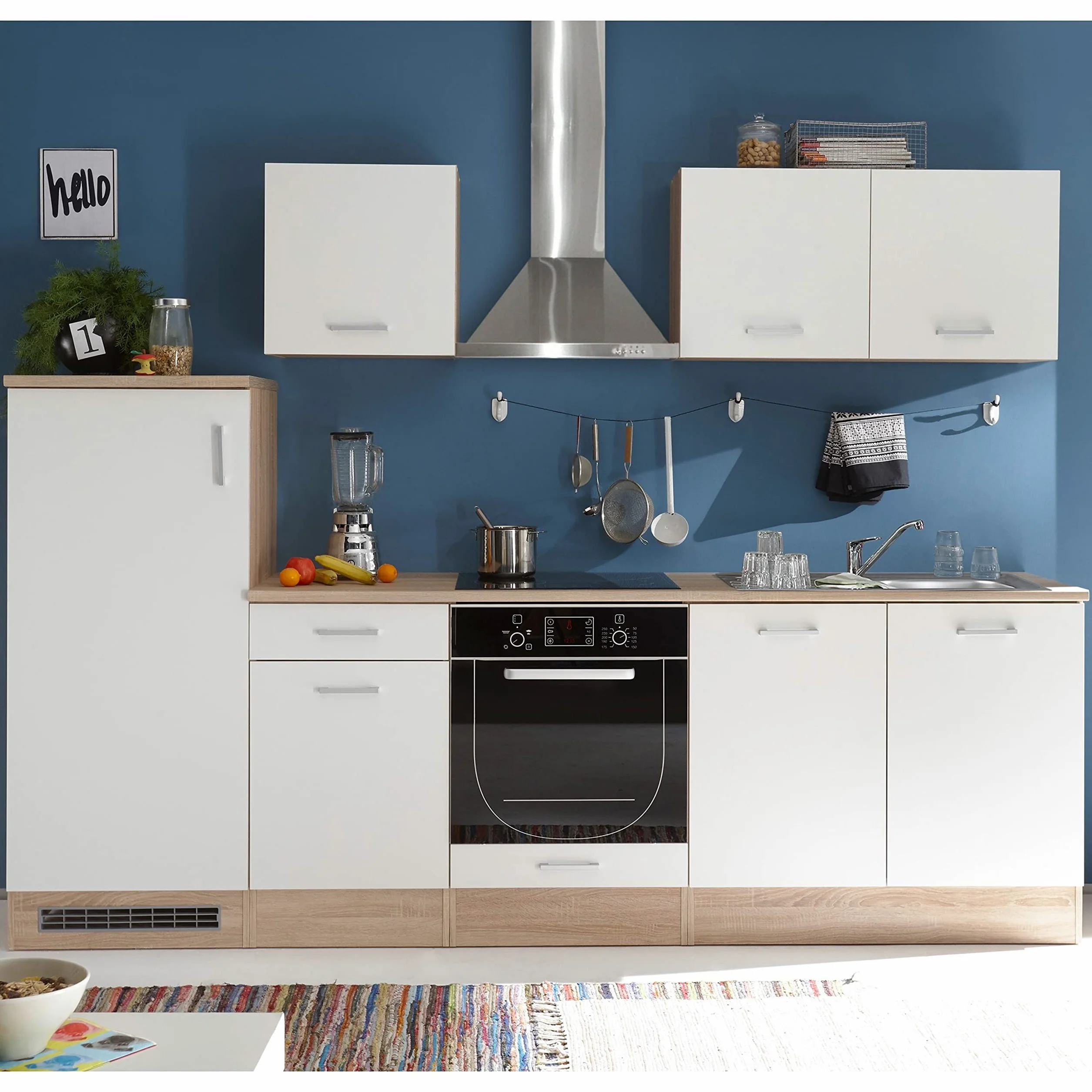 Stella Trading ANDY contemporáneo armario colgante para cocina con acabado en roble Sonoma y blanco mate, Amplio mueble con mucho espacio de almacenamiento, 60 x 50 x 31 cm (ancho/alto/profundo)