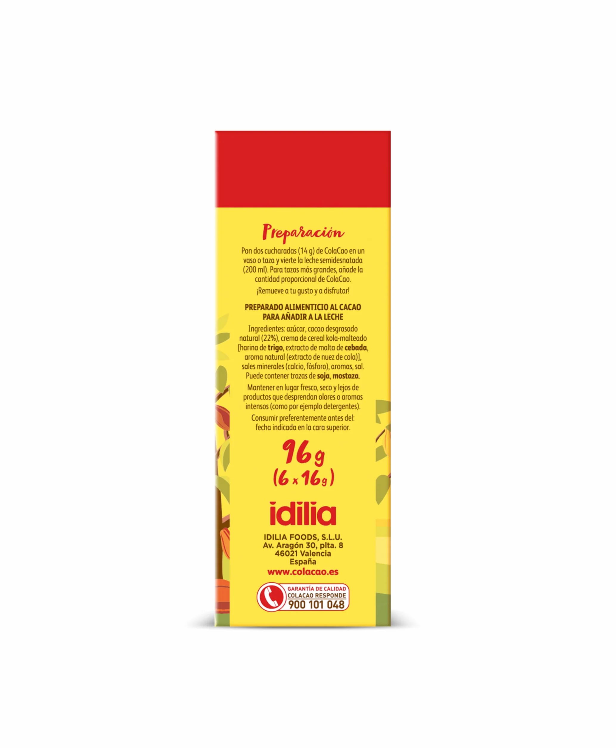ColaCao Original Cacao Soluble Natural sin Aditivos 6 Sobres 96g
