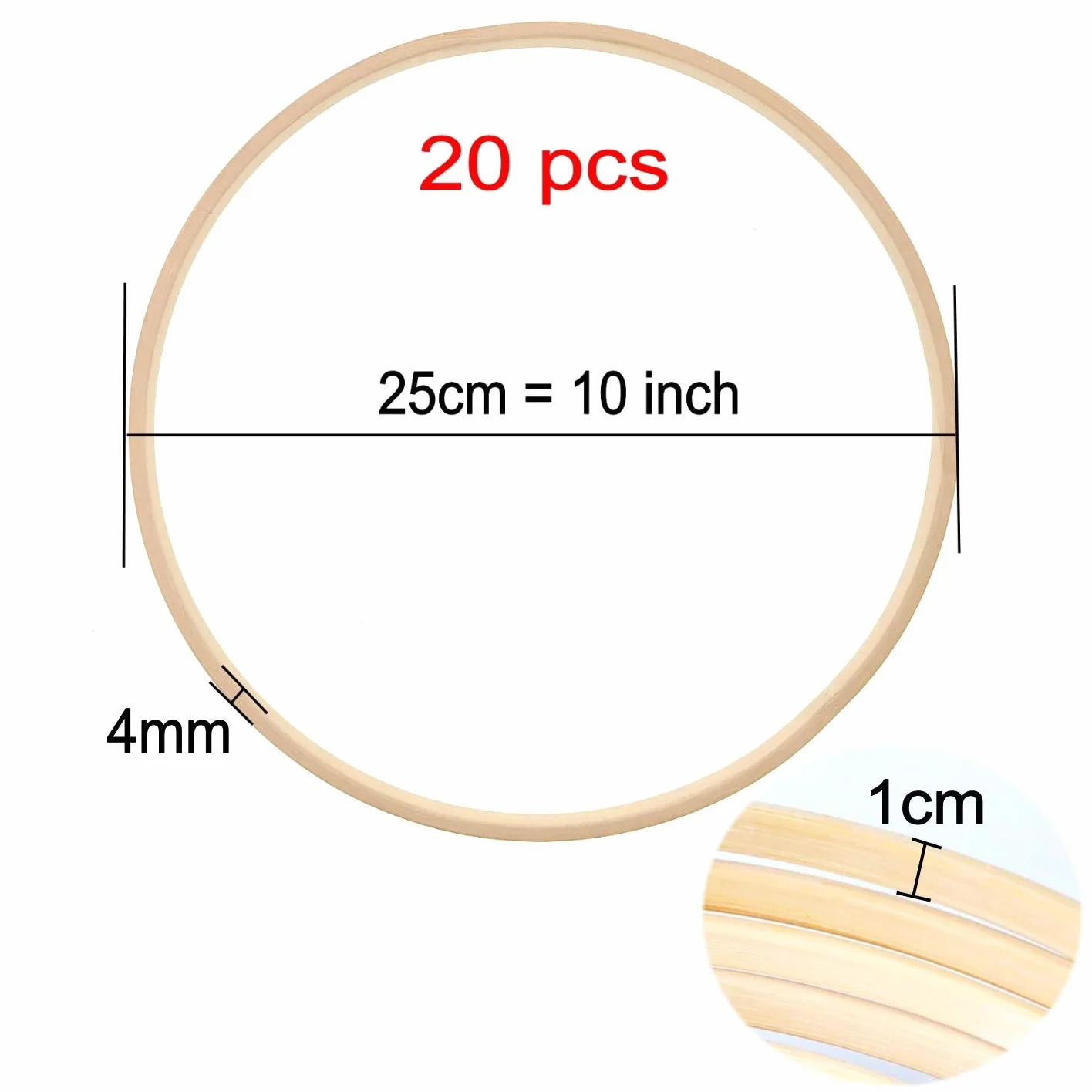 JZK Aros de Bambú y Madera para Macramé, Atrapasueños, Corona de Flores y Colgantes