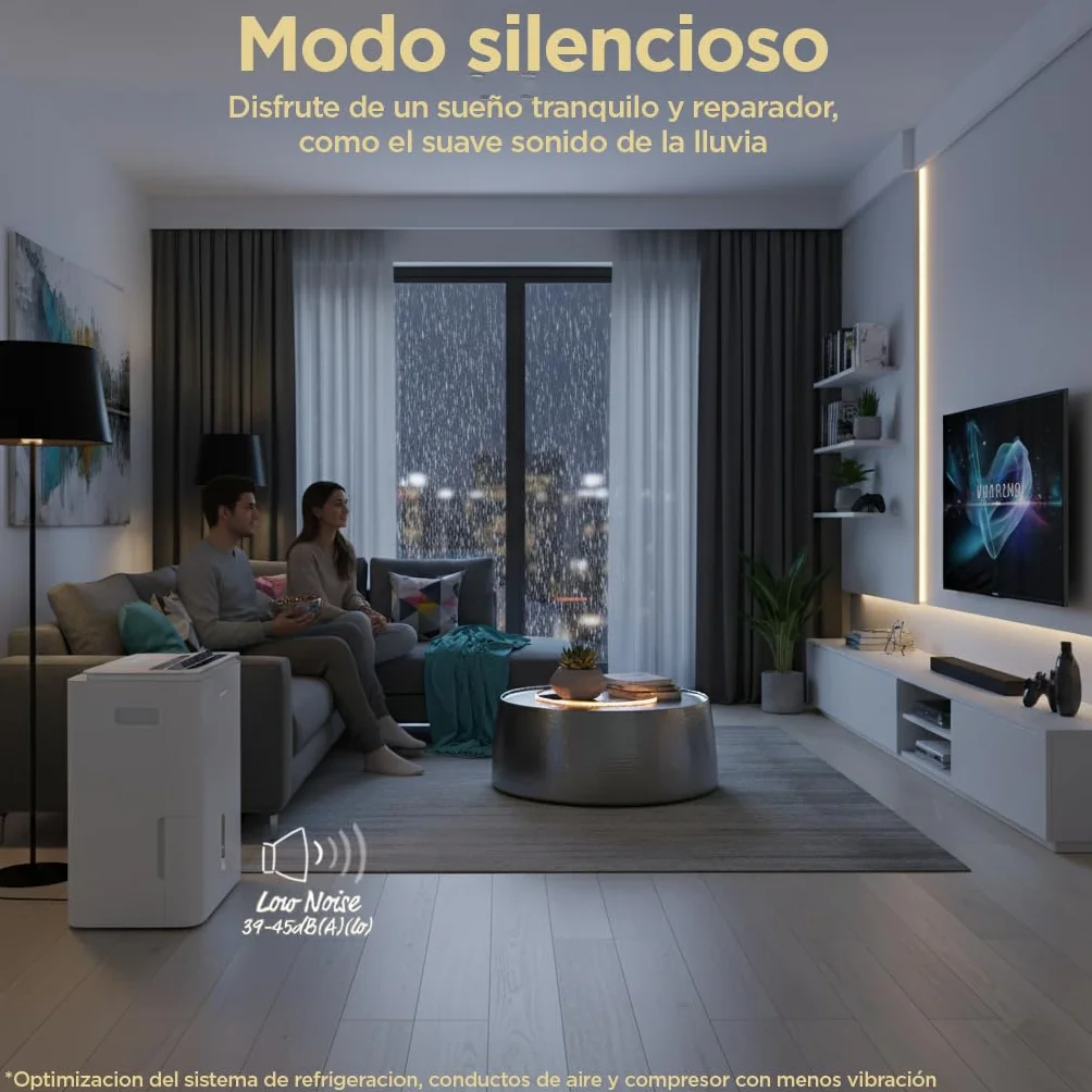 COMFEE' Deshumidificador de Humedad 16L Silencioso | WiFi/App, Modo Secado de Ropa y Auto Antihumedad, Purificador Eléctrico Antibacterias, moho y Condensación | Ideal en habitaciones hasta 45m2/120m3