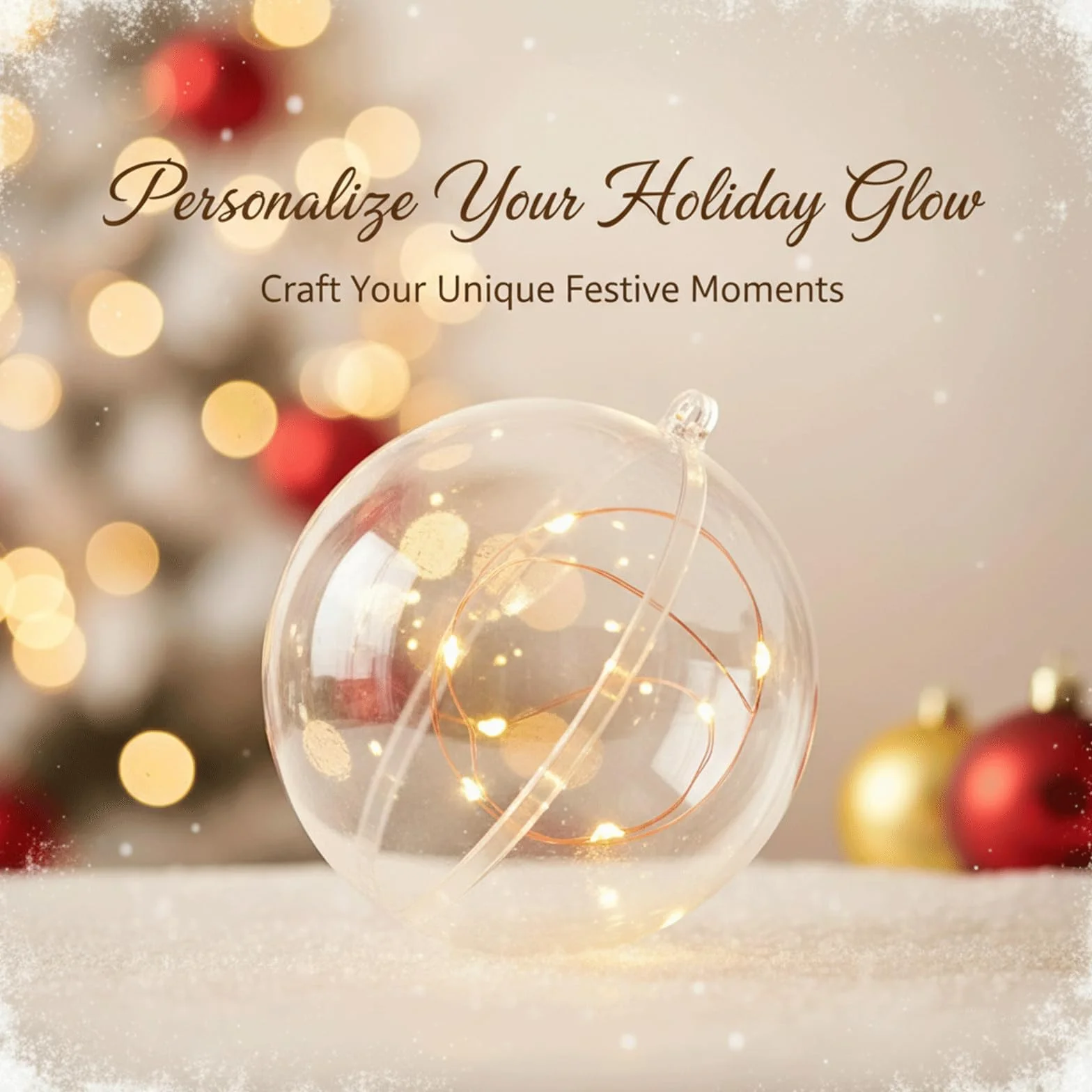 Bolas de Navidad Transparentes Rellenables 6CM, 20 Piezas Decoraciones Navideñas