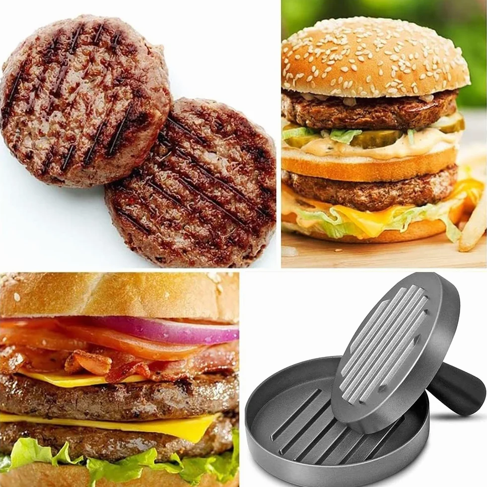 Hamburguesas Molde Prensa Antiadherente Aluminio Burger Maker Prensador Barbacoa Utensilios Cocina