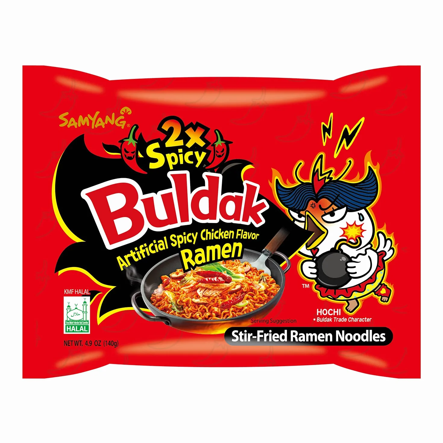 Samyang Buldak Ramen coreano de pollo salteado picante 140 g, paquete de 5