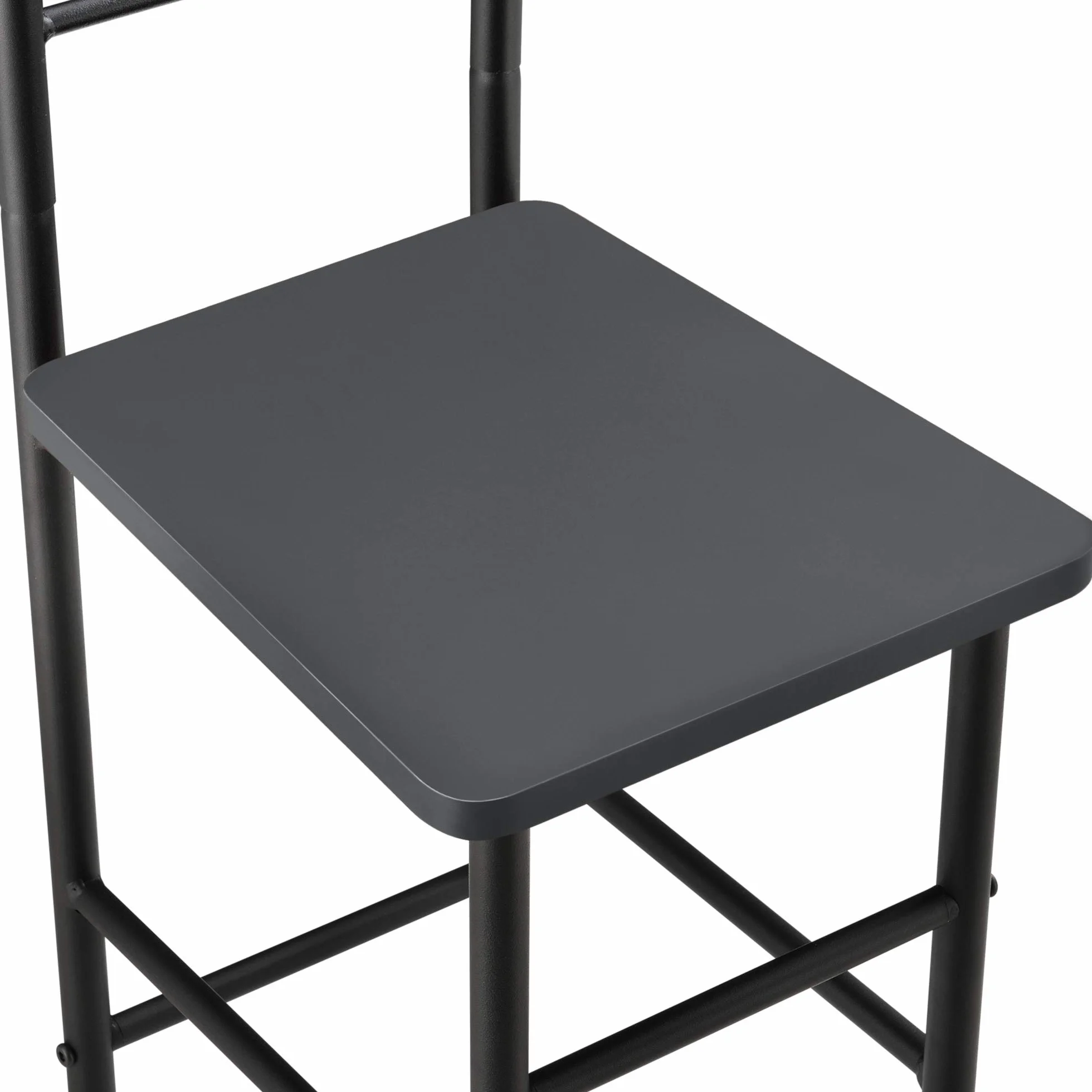 Galán de Noche Anaheim Perchero con Asiento 107 x 44,5 x 45 cm Metal Gris oscuro