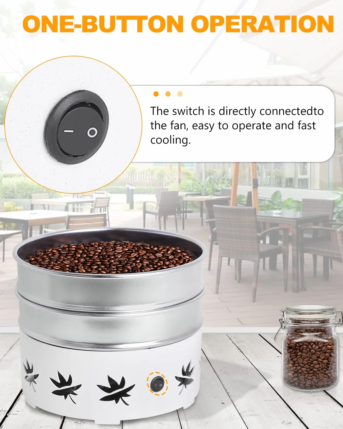 YUCHENGTECH Enfriador de Granos de Café 500g con 2 Tamices