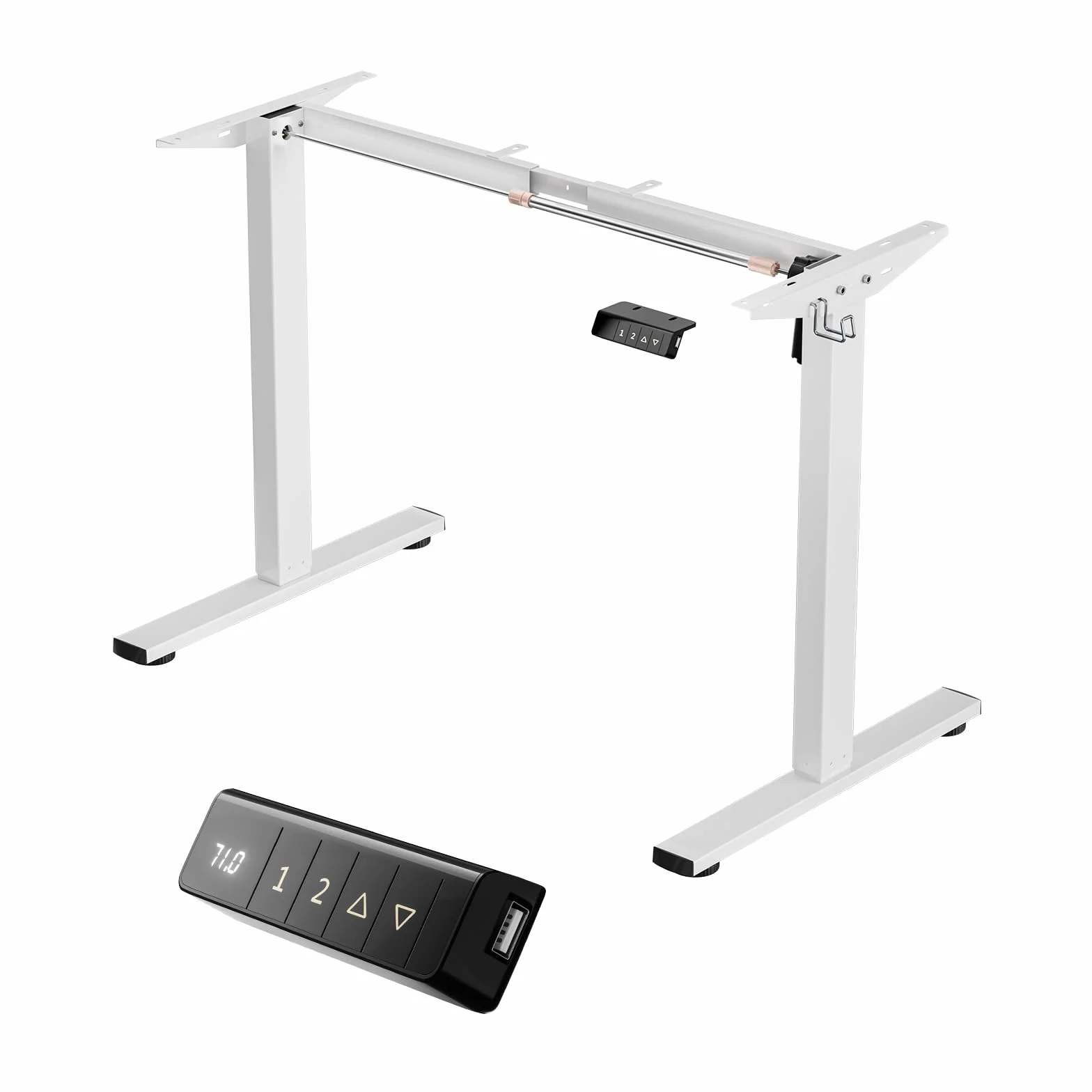 buybyroom Estructura Mesa Elevable, Patas Escritorio Elevable con Acero de Alta Resistencia, con Panel Inteligente de Memoria y Puerto USB (Sin Panel de Escritorio)