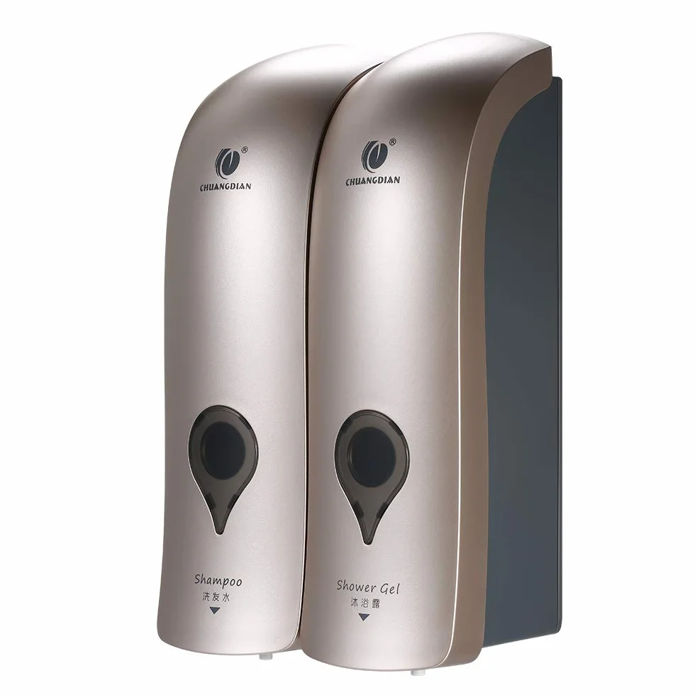 Decdeal - Dispensador de jabón Doble para baño, 2 x 300 ml, champú y Gel de Ducha,