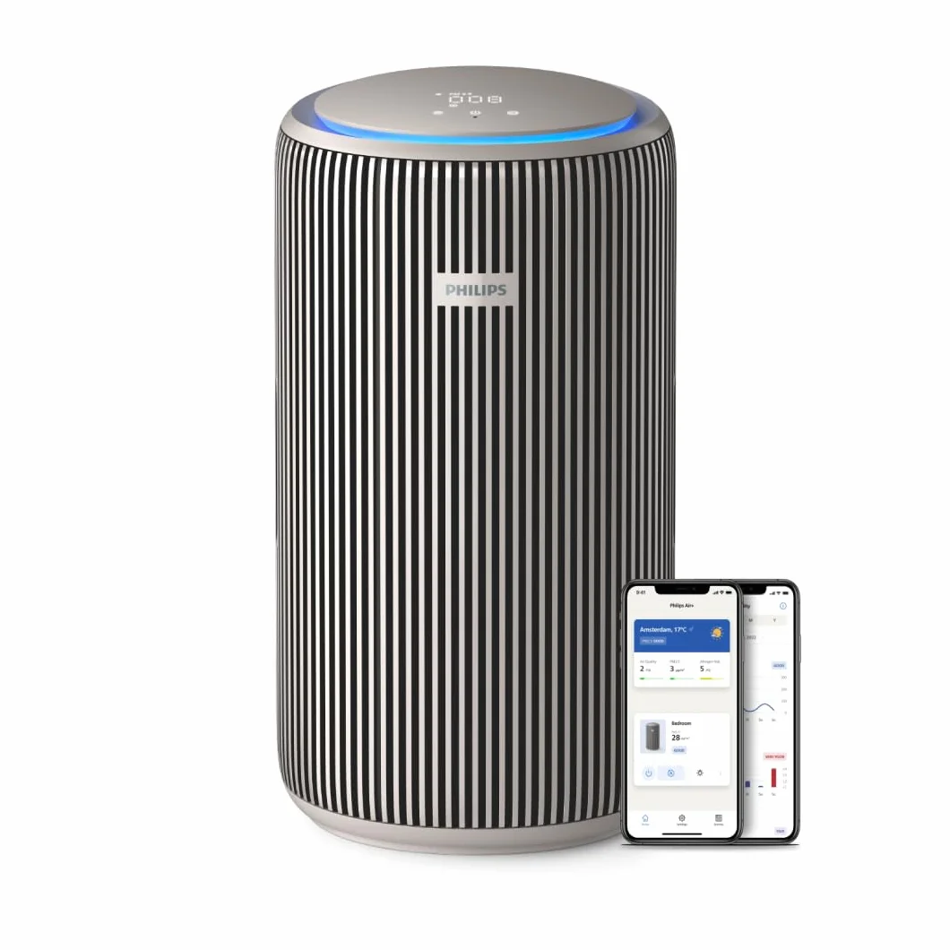 Philips PureProtect Serie 3200: Purificador de aire inteligente, HEPA y filtro de carbón activo, CADR 500 m³/h para 130 m², ultrasilencioso, captura el 99,97% de alérgenos, App conectada (AC3210/12)