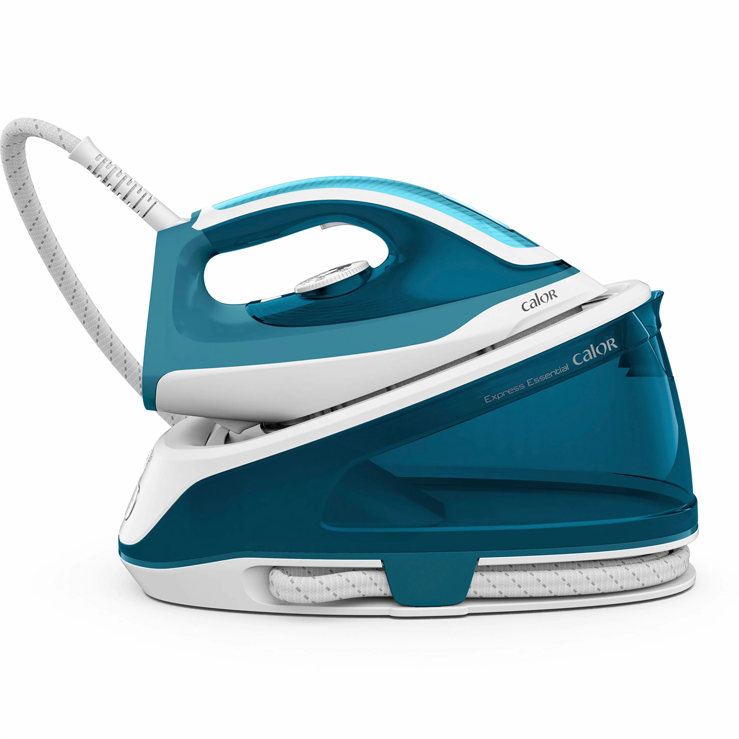 Calor Express Essential - Centro de planchado (5,2 bares, flujo de vapor, 120 g/min, función de Pressing 280 g/min, depósito de agua, 1,4 L, antical, modo ecológico, planchado vertical