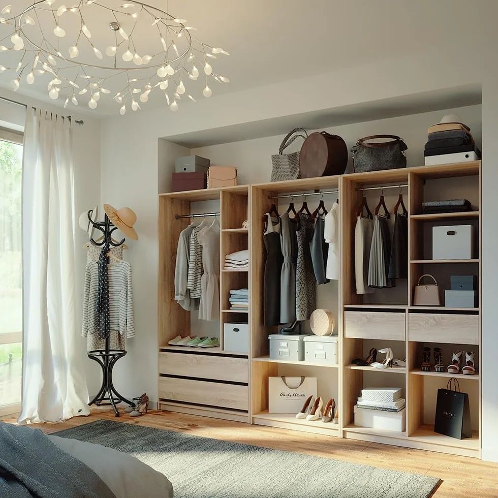 Vicco Armario Elmo, Sonoma, 280 x 200 cm Lote de 3, para un Almacenamiento Flexible de Todo Tipo de Prendas de Vestir